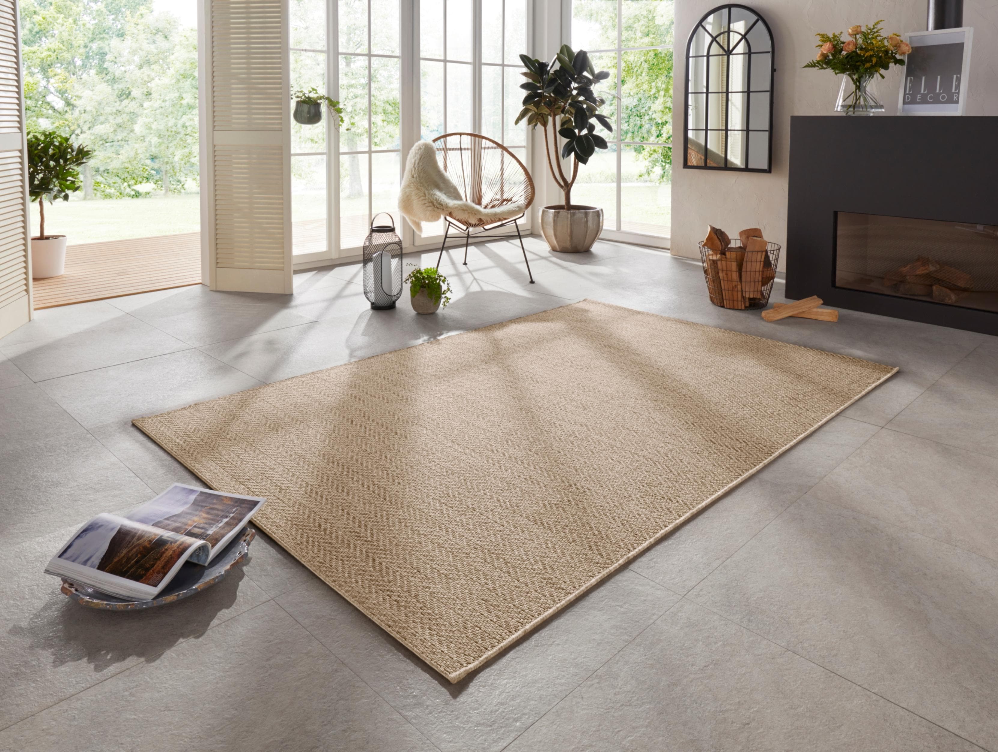 Teppich ELLE DECORATION "Caen" Gr. 3, beige (natur, braun), Kunstfaser, gemustert