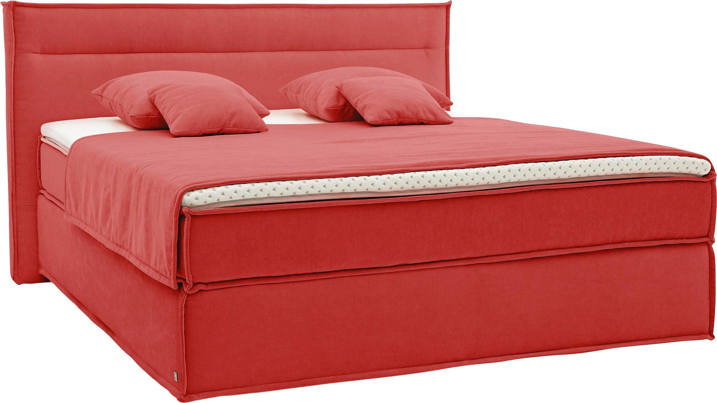 Musterring Boxspringbett JustB SC100 Rot-Orange mit Topper