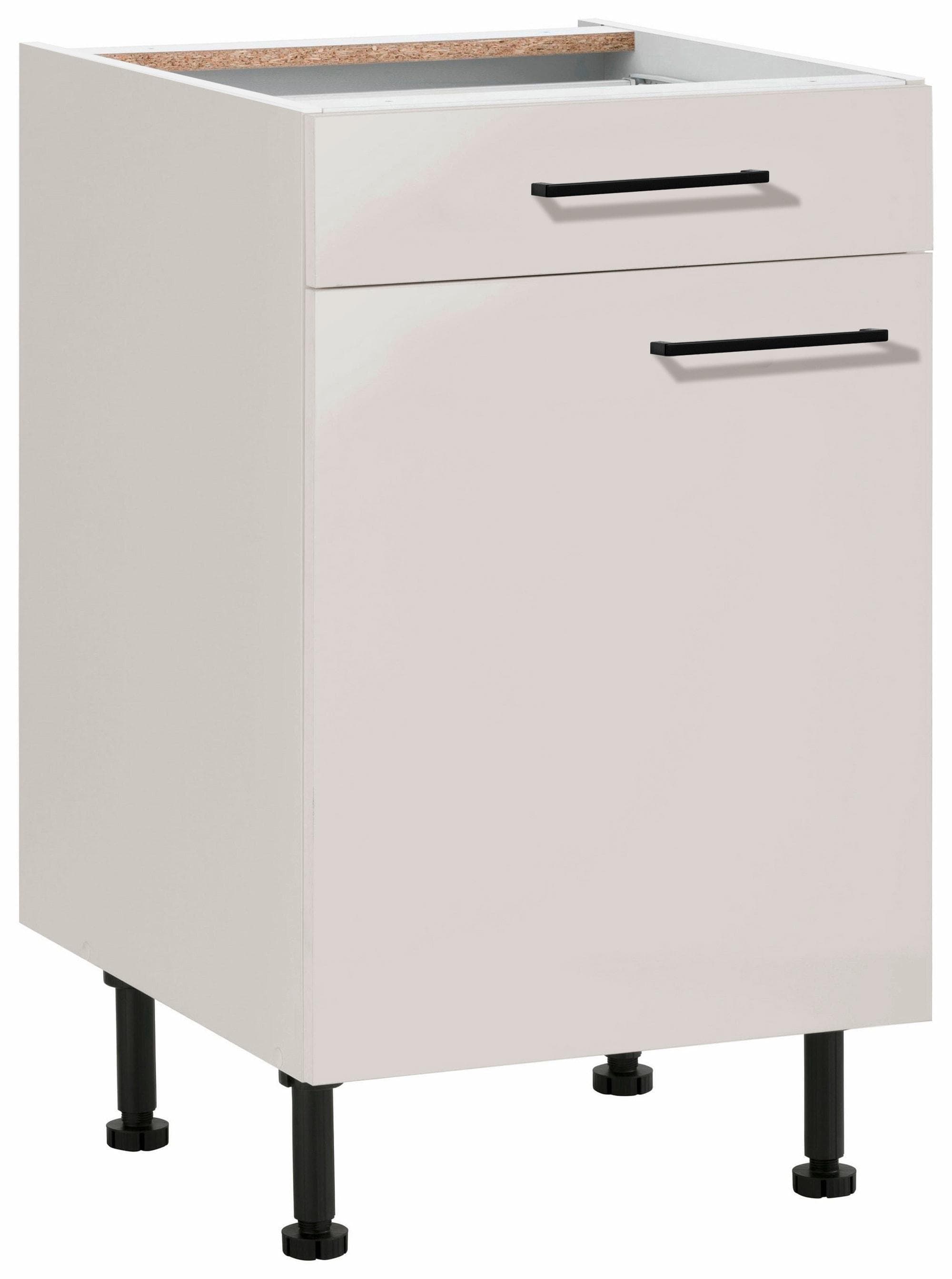 Wiho Küchen Unterschrank Nisos Beige Cashmere mit Soft-Close