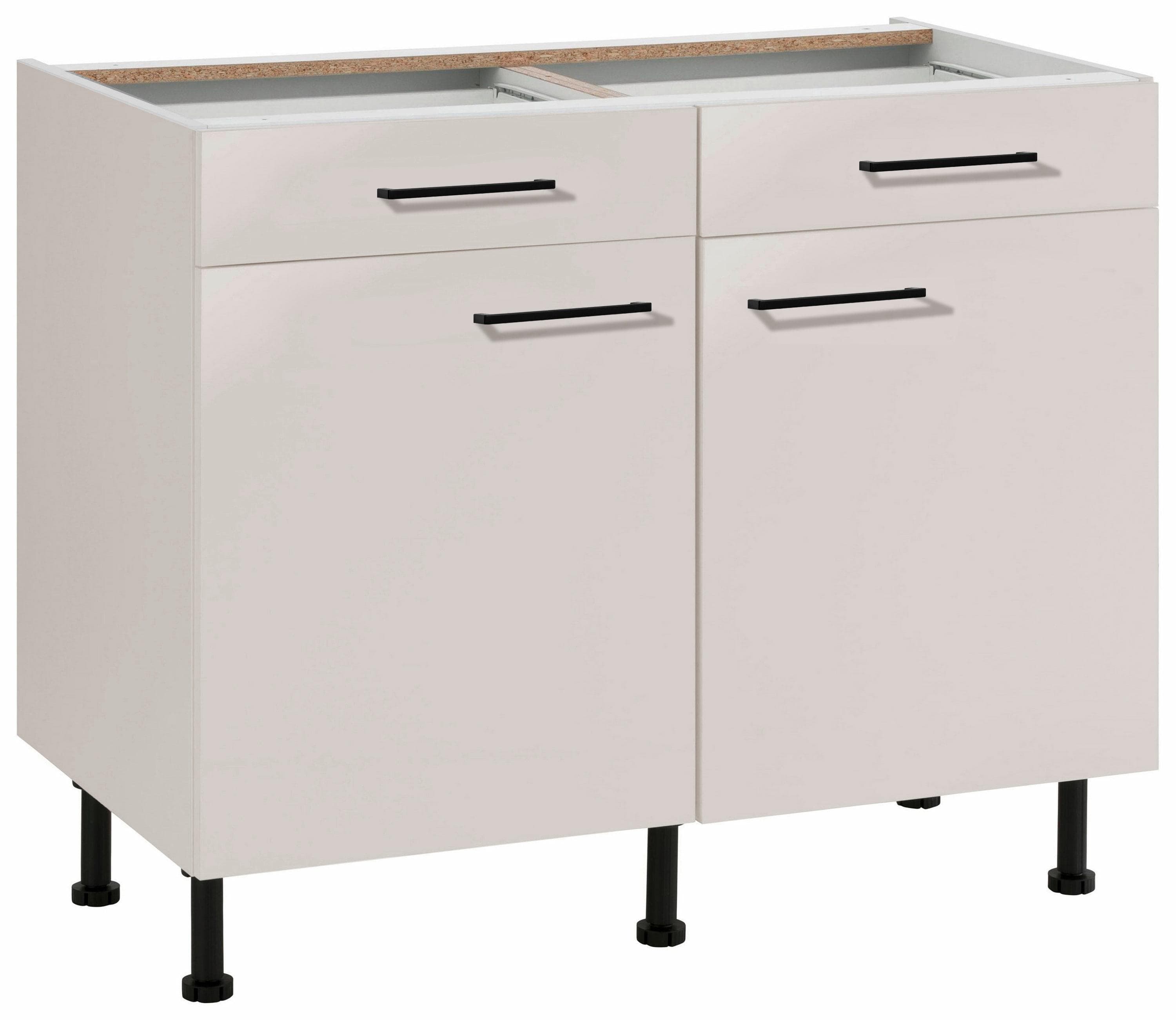 Wiho-Küchen Unterschrank Nisos Beige Cashmere Soft-Close