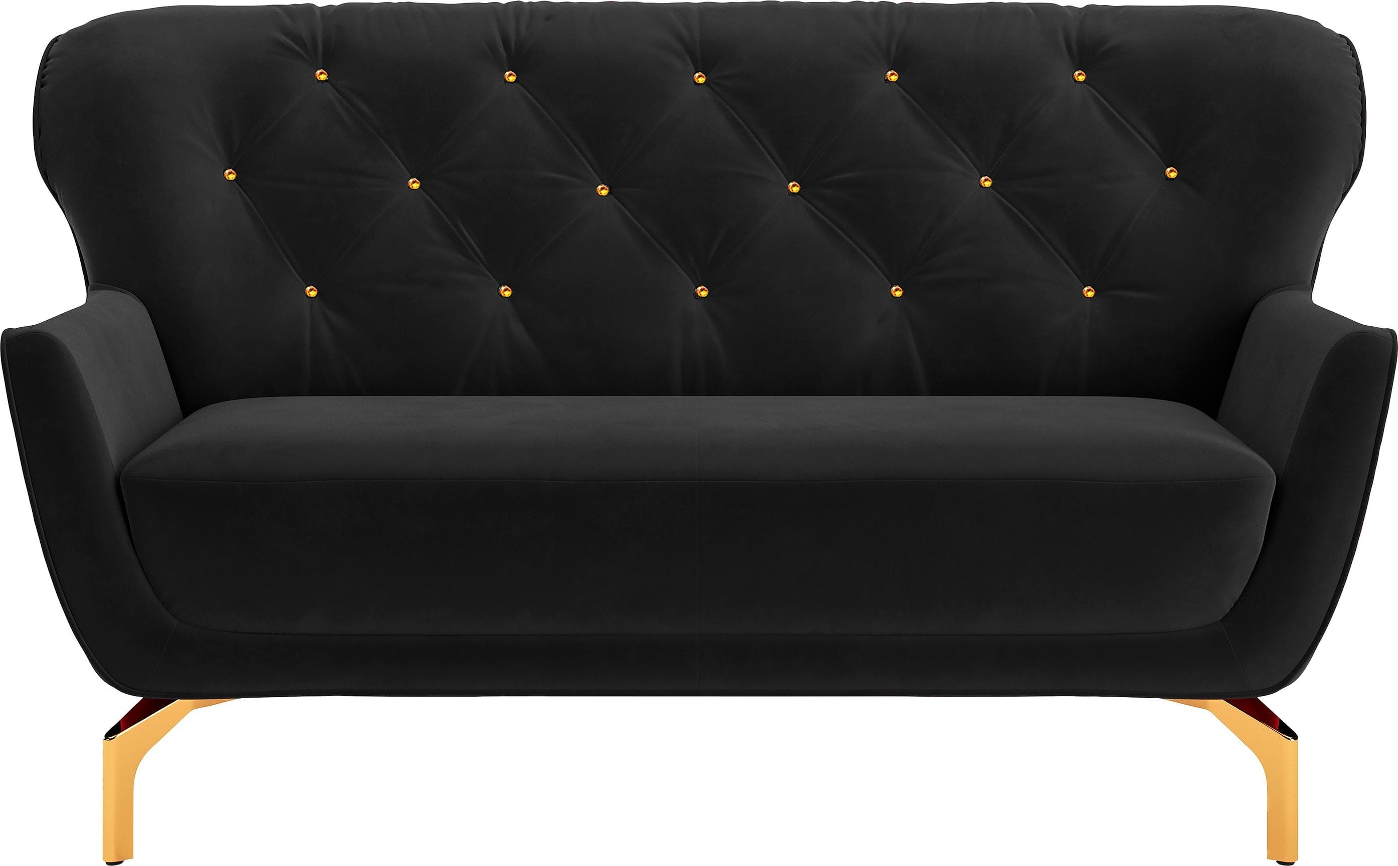 Sit & More 2-Sitzer Sofa Orient 3 Schwarz mit Strass-Steinen