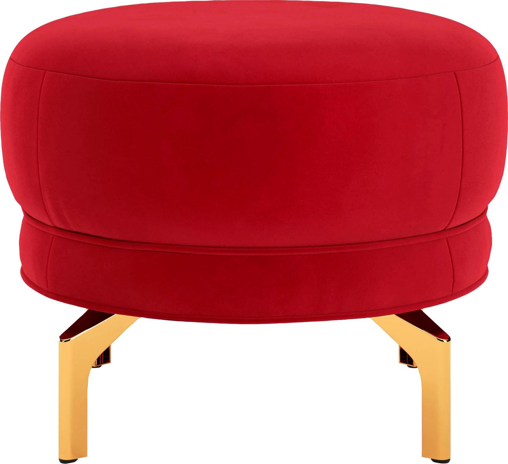 SIT & MORE Polsterhocker Orient 3 Rot mit Metallfüßen