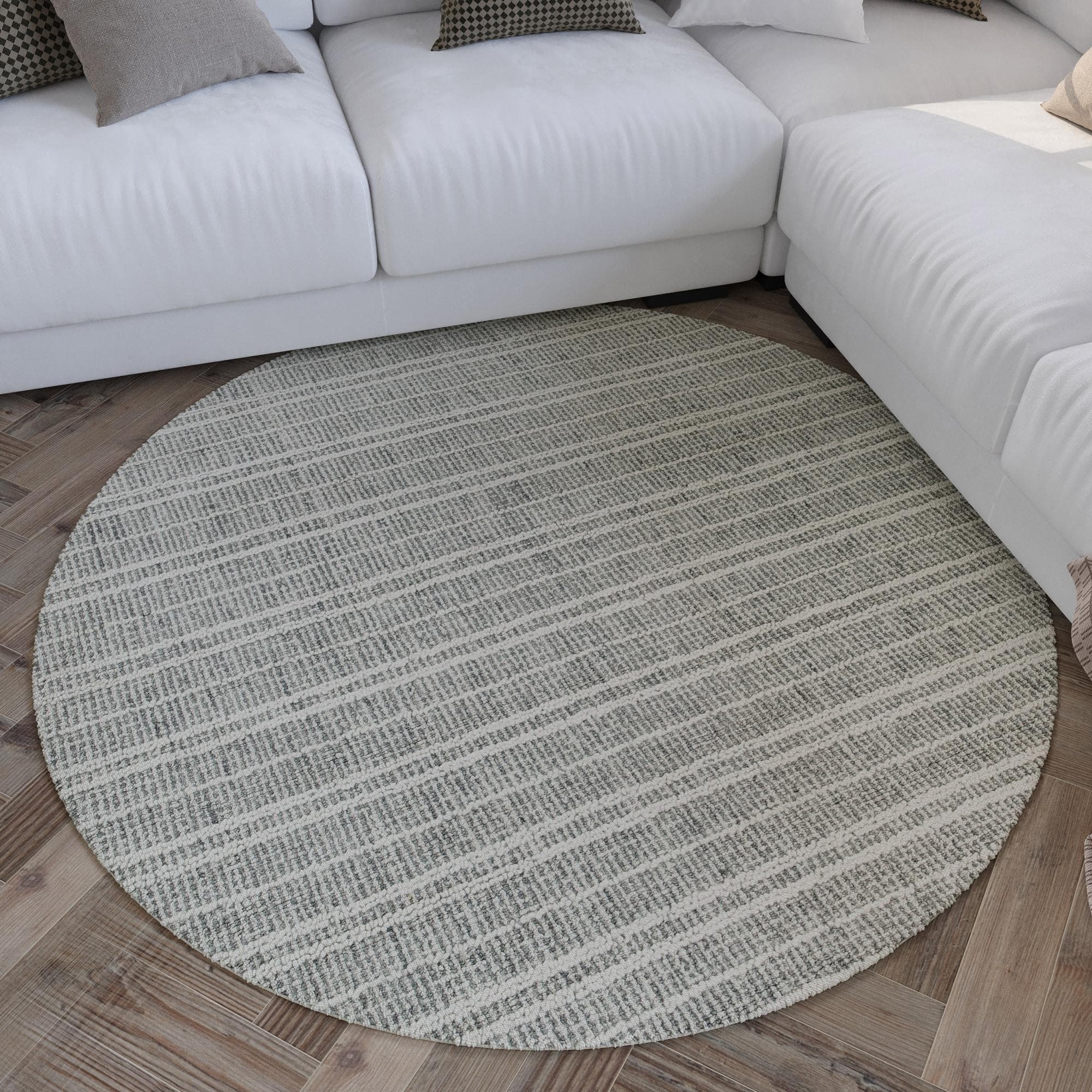 WECON HOME Wollteppich Hamptons FORTYFIVE Grau Gestreift