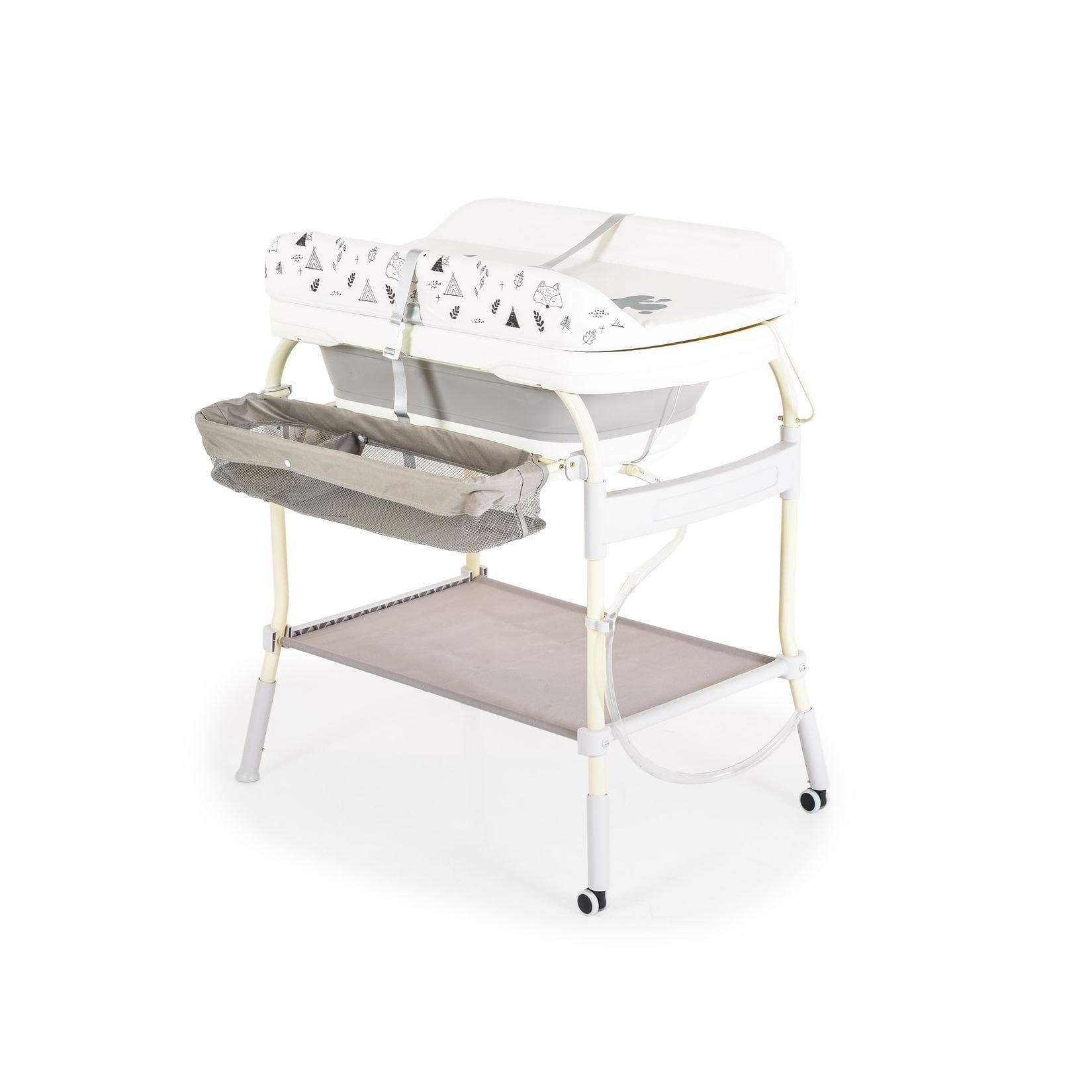 Babyshoppen Wickeltisch mit Badewanne 2in1 Garda Thermometer Räder