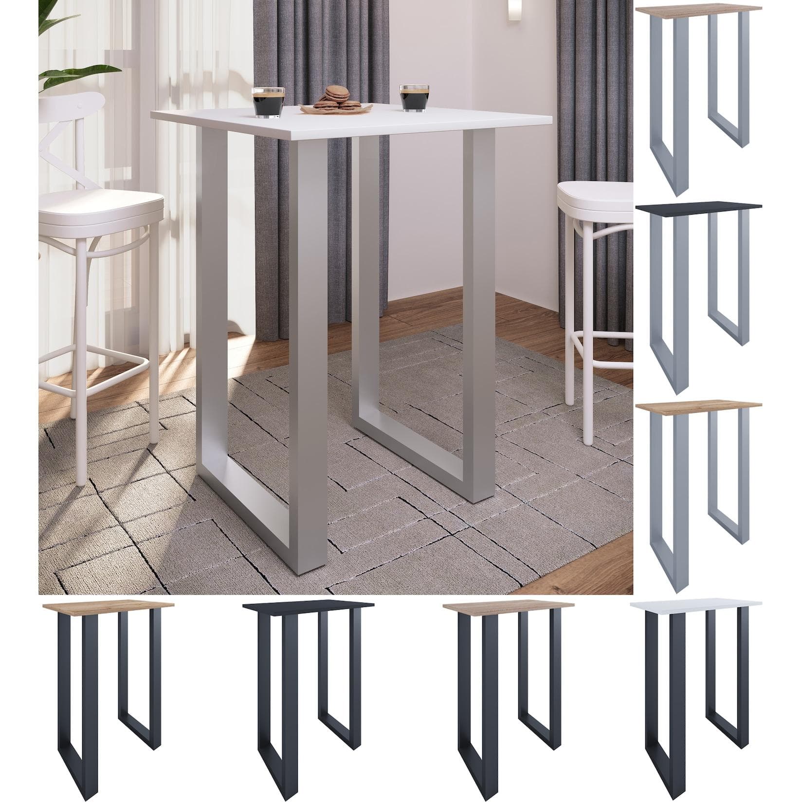 VCM Bartisch Xona Stehtisch Tresen Silber Anthrazit