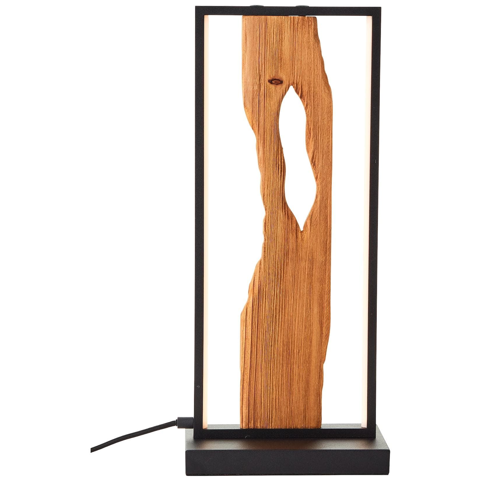 BRILLIANT LED Tischleuchte Chaumont Schwarz Holz 50cm