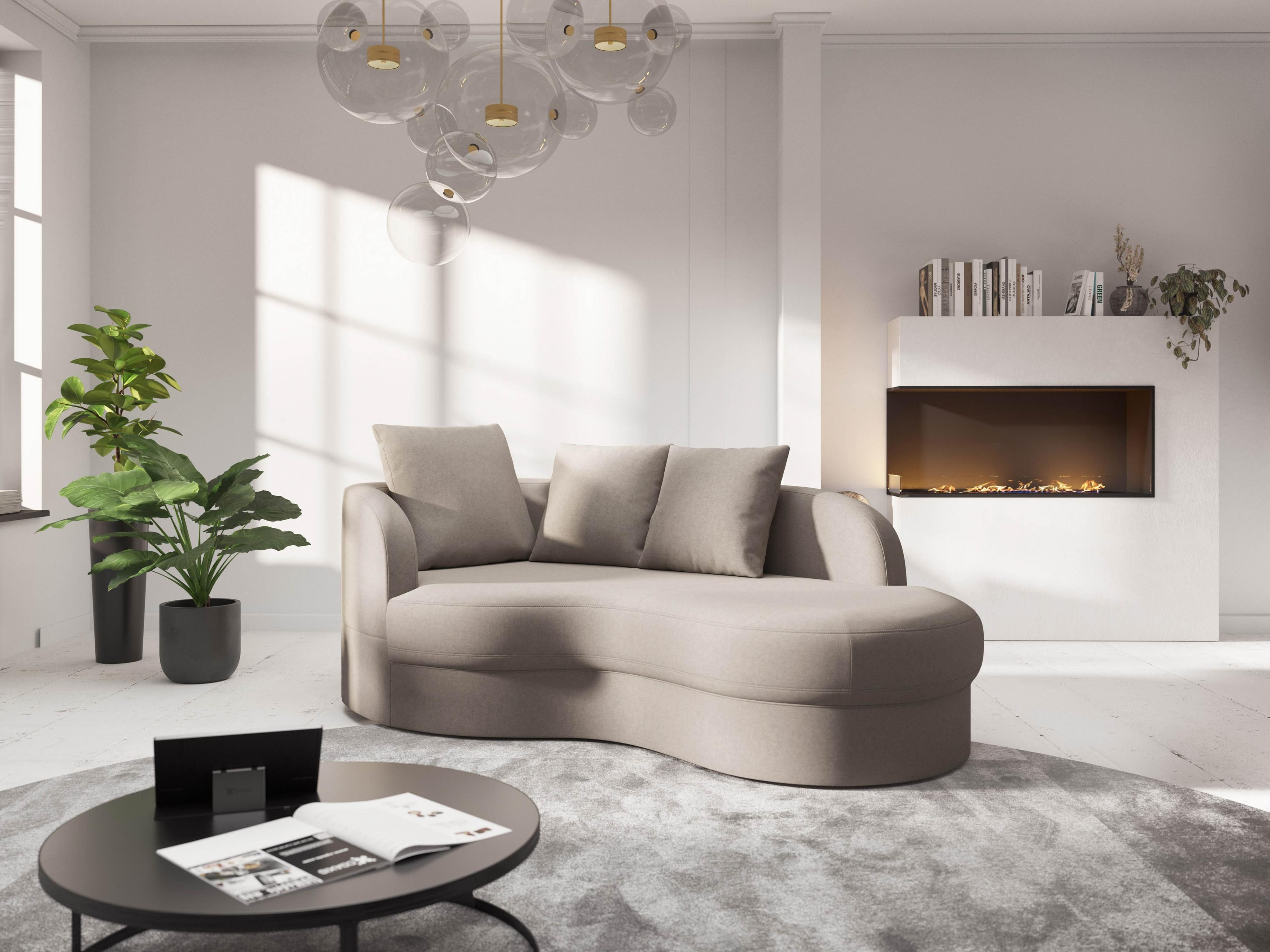 Recamiere SIT & MORE Samba Grau Taupe Modern Organisch