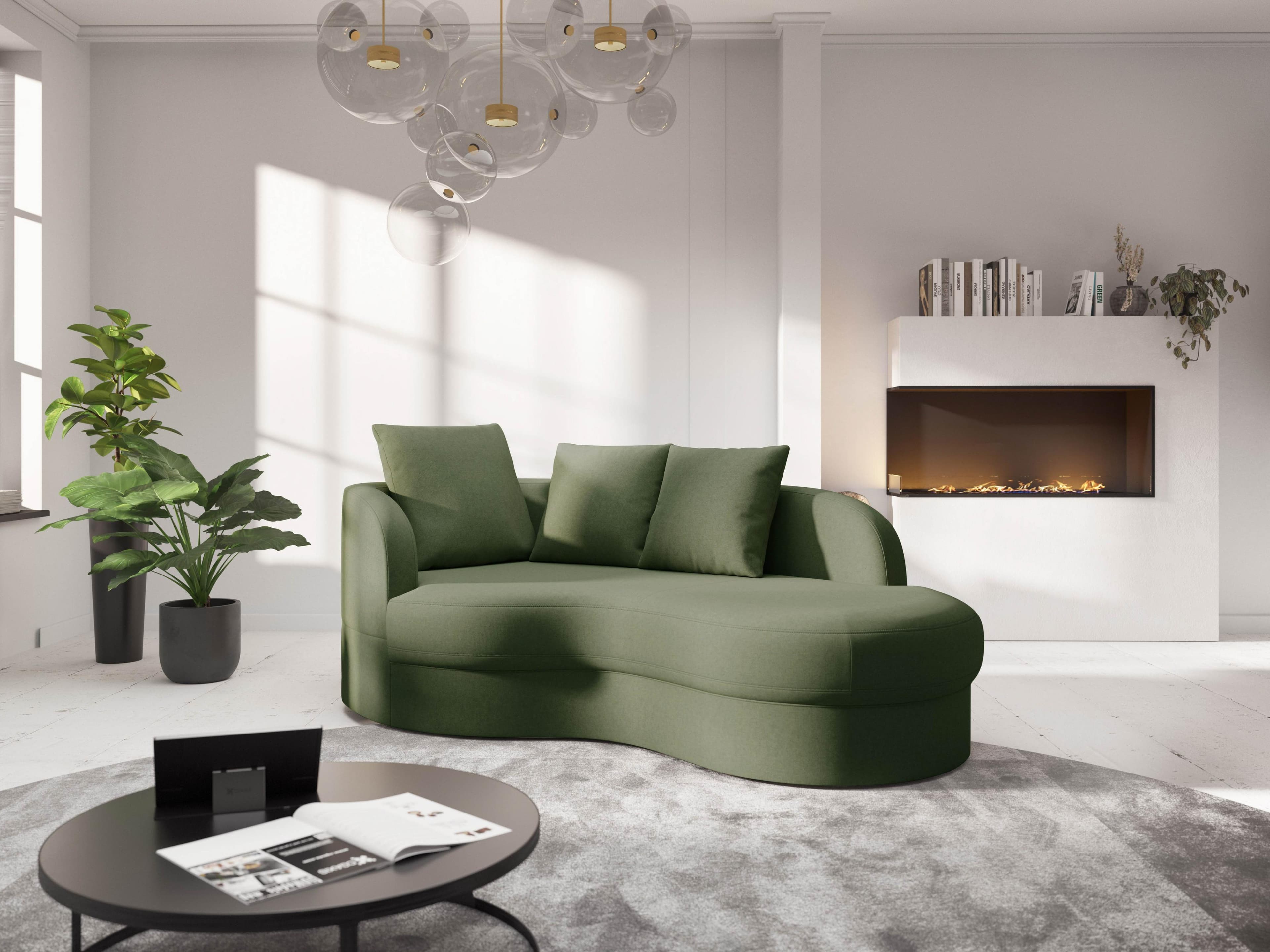 sit&more Recamiere Samba: Komfortable Relaxliege mit PUR-Schaumstoff und Flachgewebe LINO in Olive