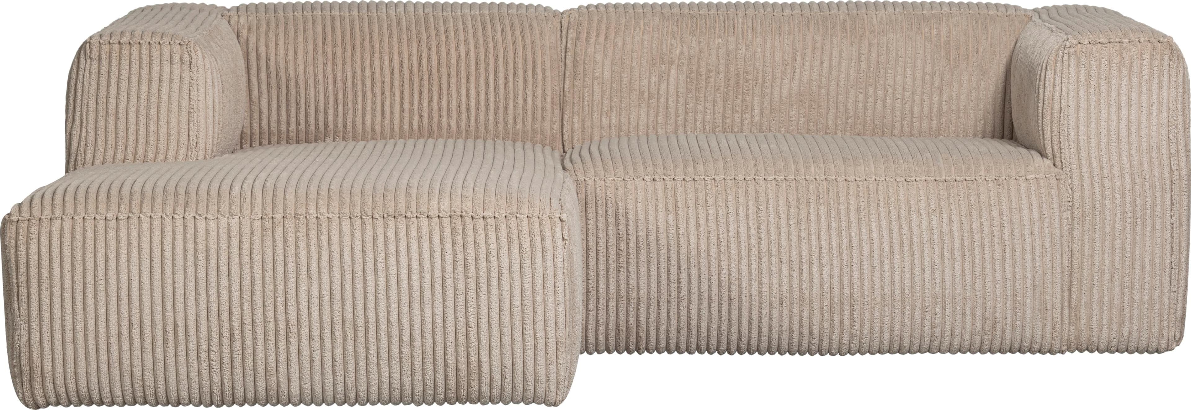 Freistehende Chaiselongue mit Cordbezug - Ribcord Travertin