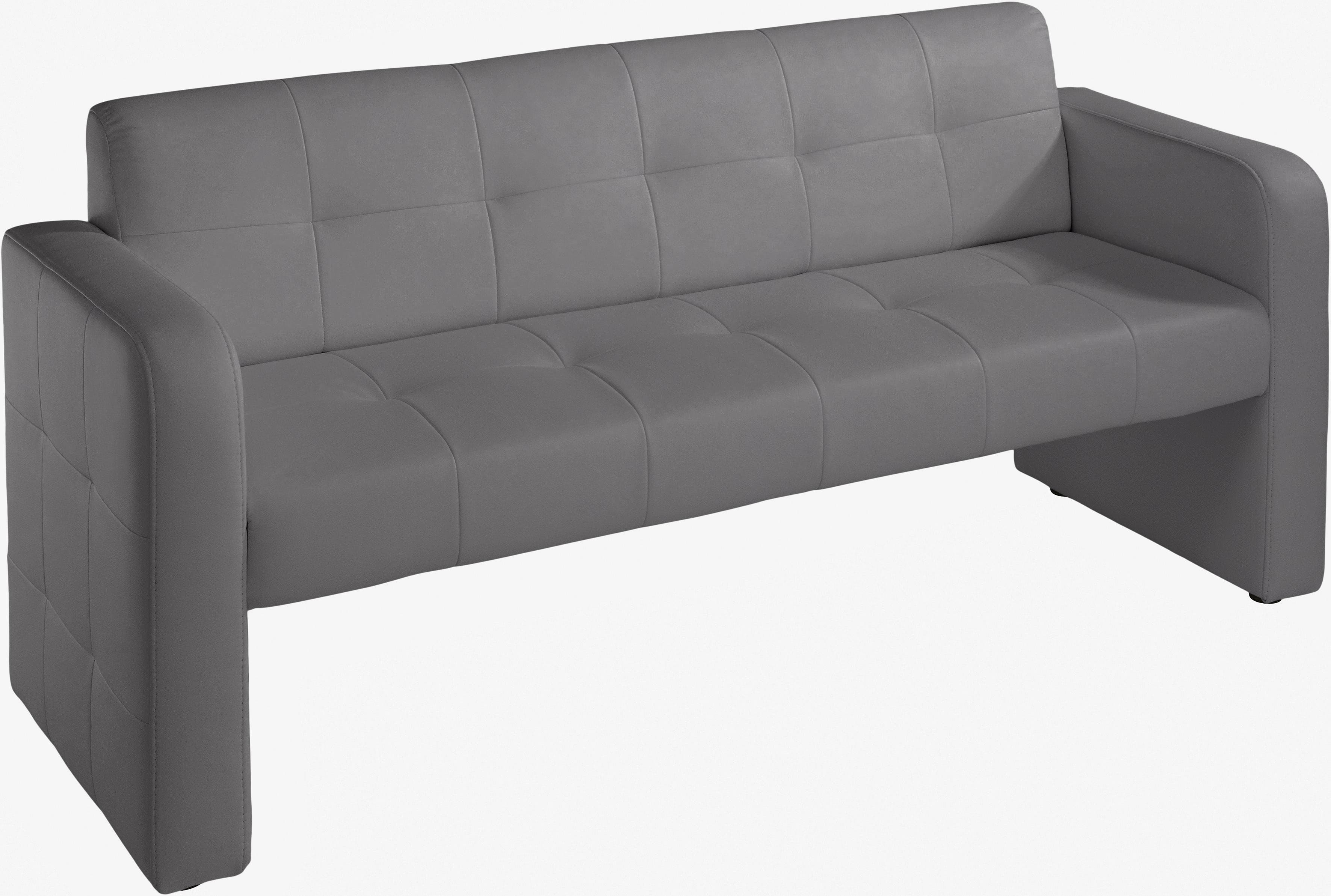 EXXPO Barista Küchensofa Grau Kunstleder Sitzbank mit Rückenlehne