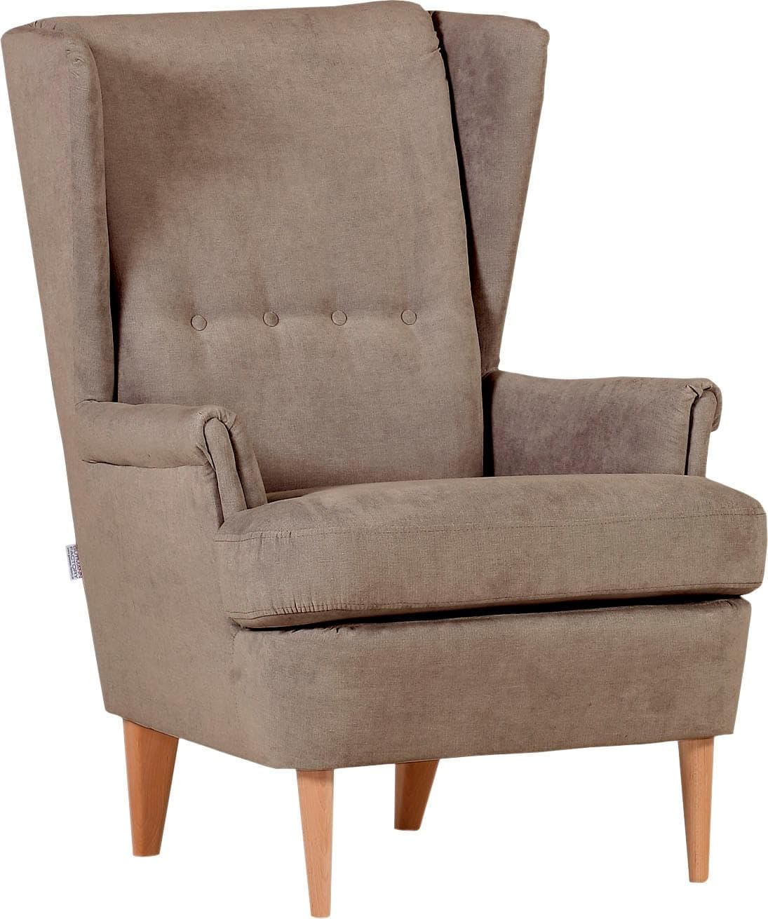 Antiker Ohrensessel in Antikfarbe oder Eiche Natur