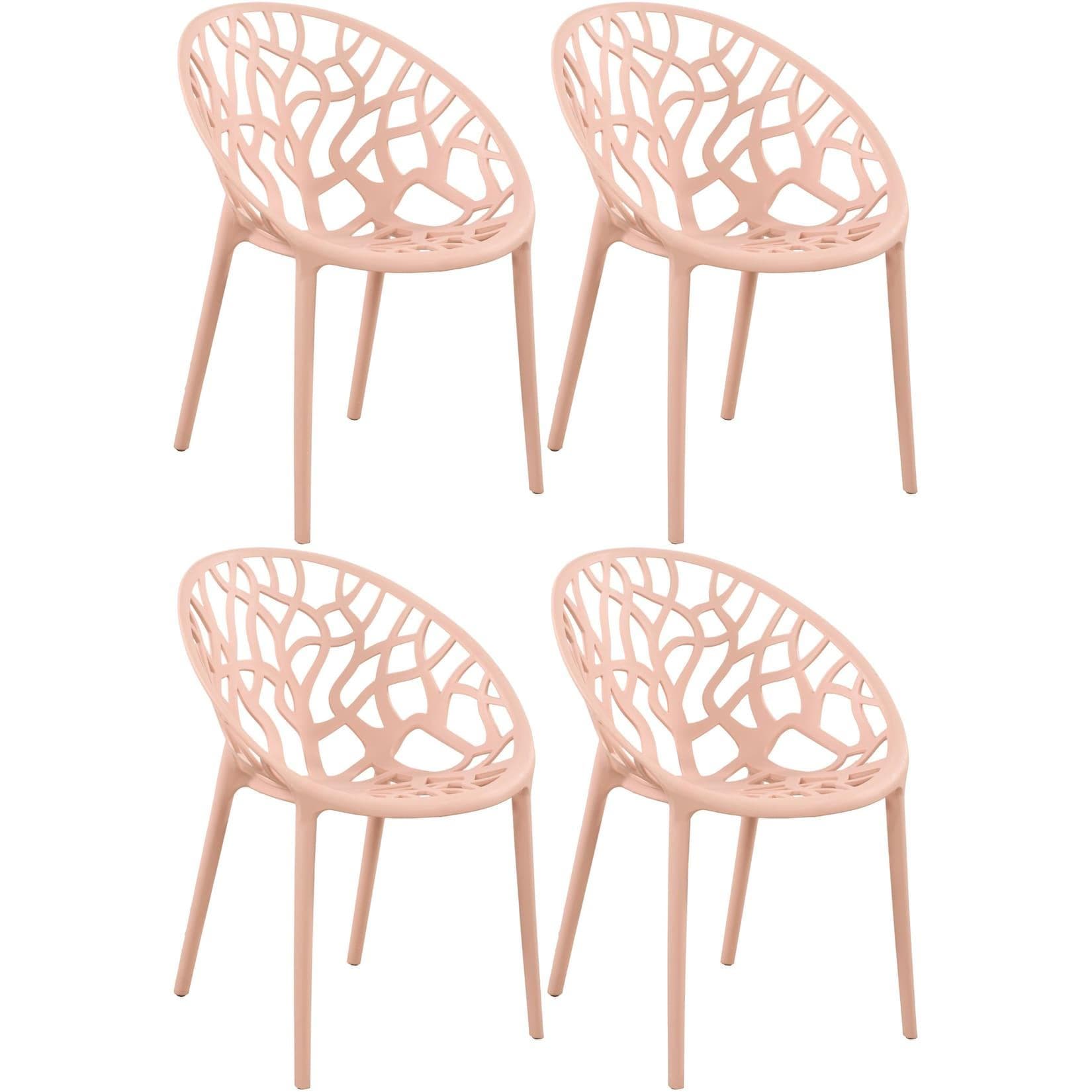 CLP Gartenstuhl Hope (4er Set) - Stapelbar, Wetterfest, Recycelt