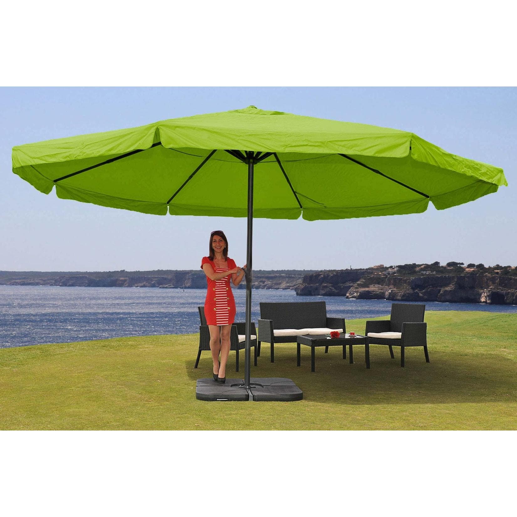 MCW Sonnenschirm Carpi Pro Marktschirm Grün Ø 5m