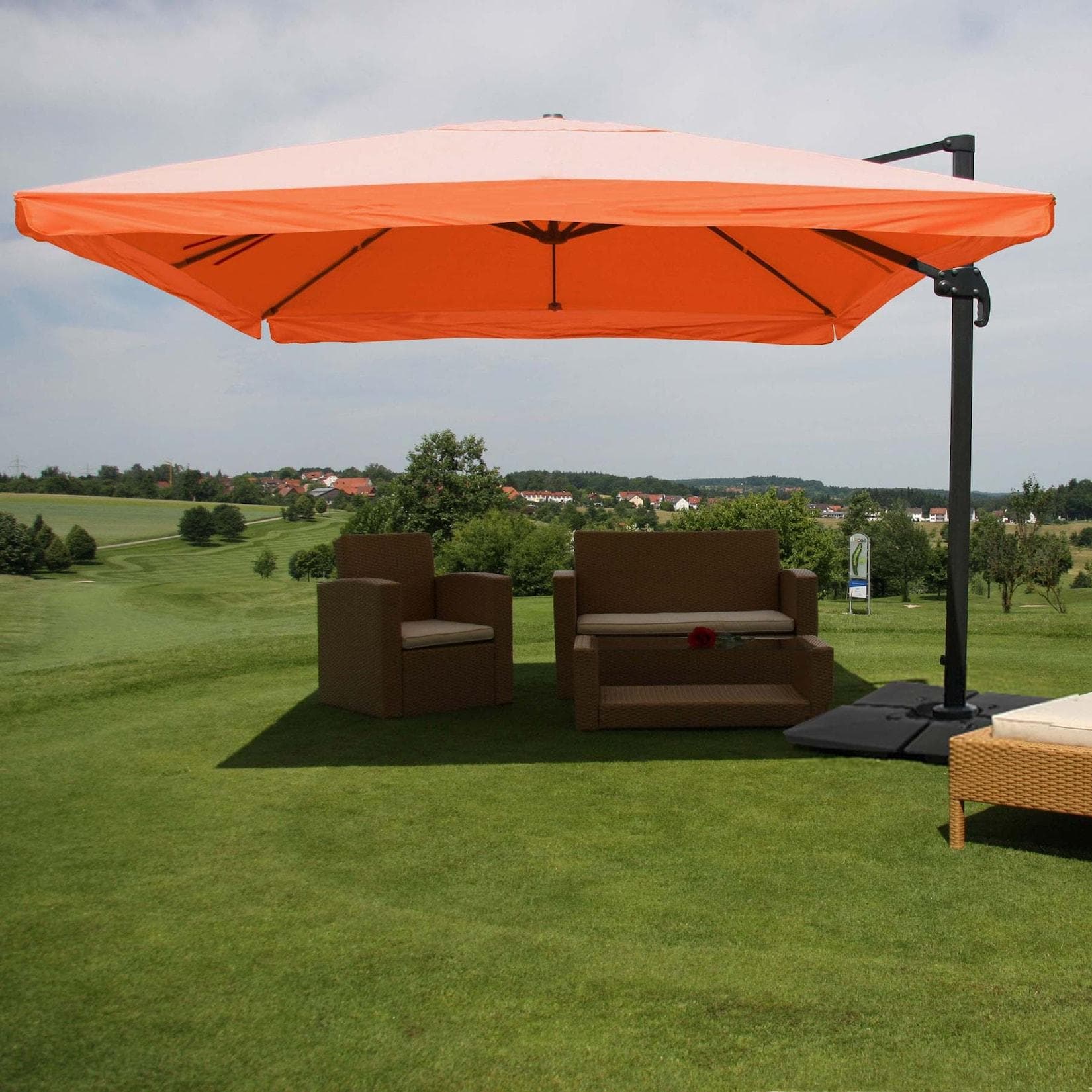 Gastronomie-Ampelschirm MCW-A96 Sonnenschirm 3x4m Terracotta