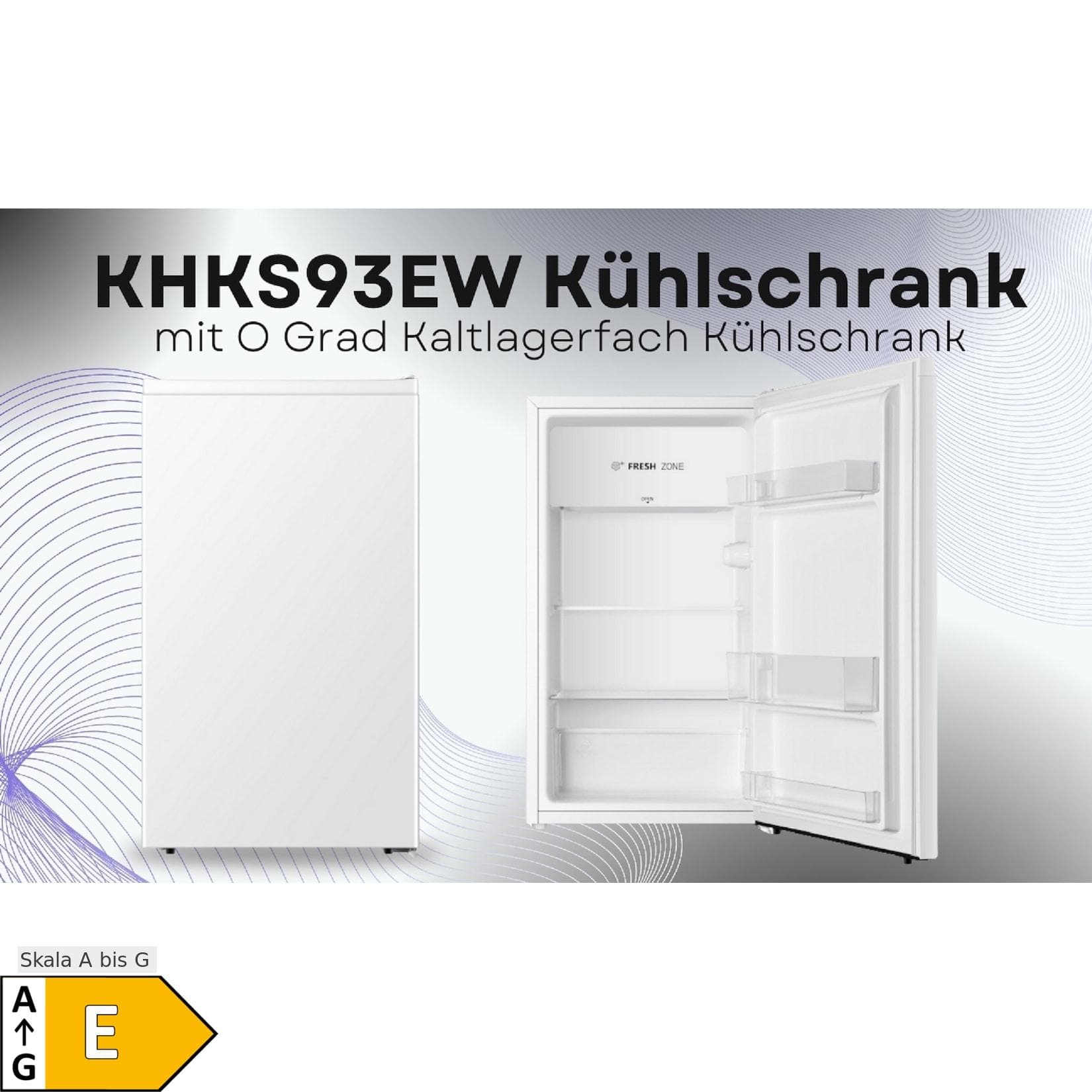 PKM Kühlschrank KHKS93EW - Weiß, 94L, Freistehend, Kaltlagerfach