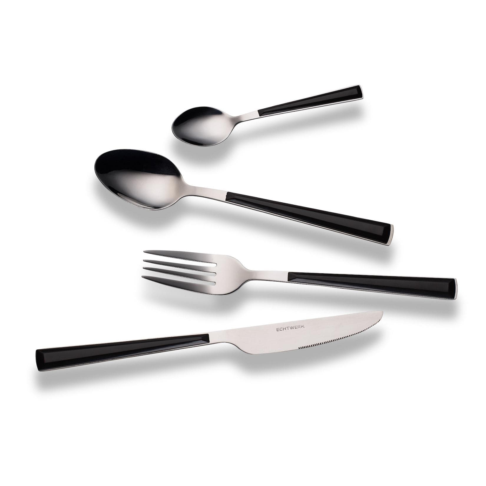 ECHTWERK Besteck Set Basic 16-tlg. Schwarz Edelstahl