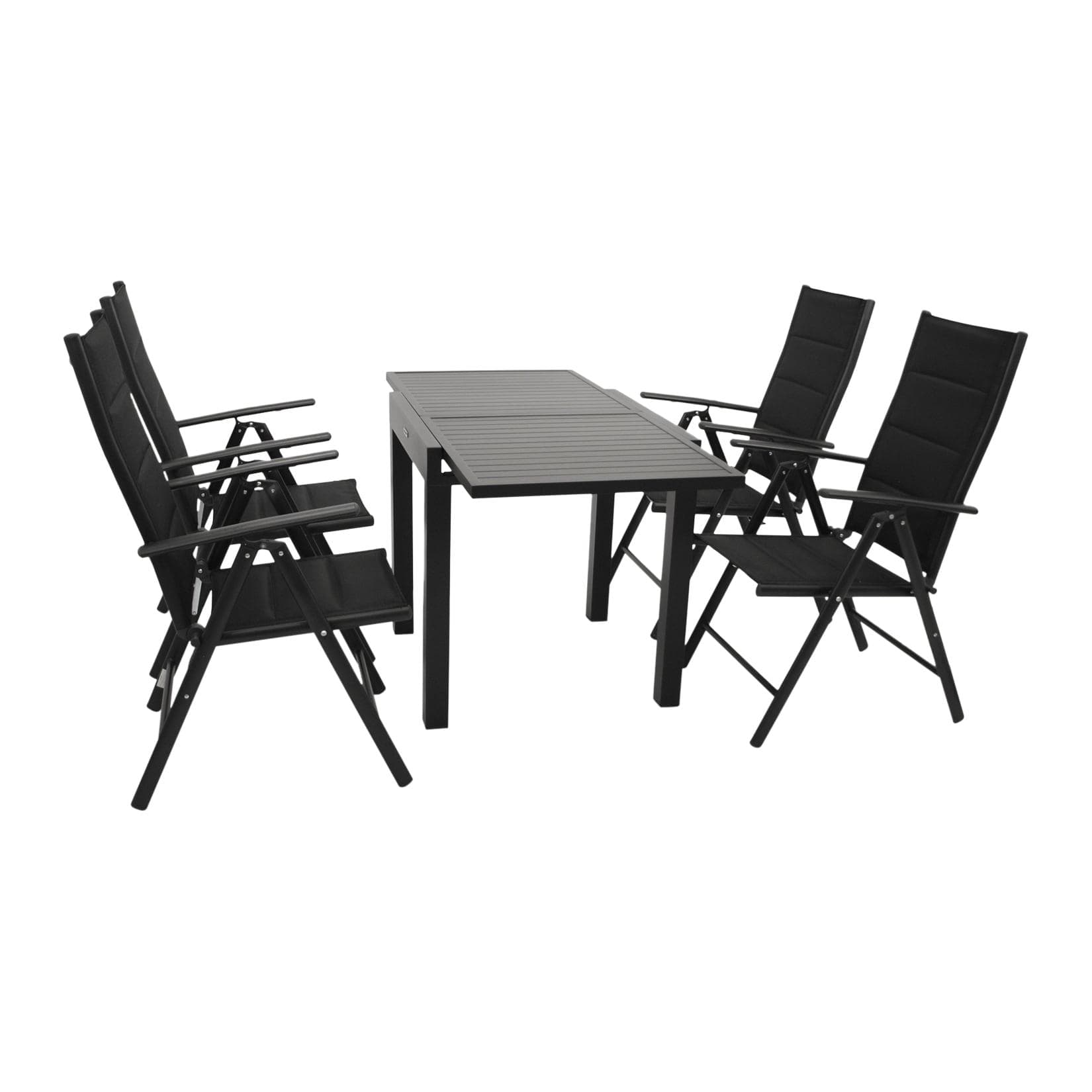 DEGAMO Garnitur ALCUDIA 5-teilig Aluminium anthrazit + Kunstgewebe schwarz