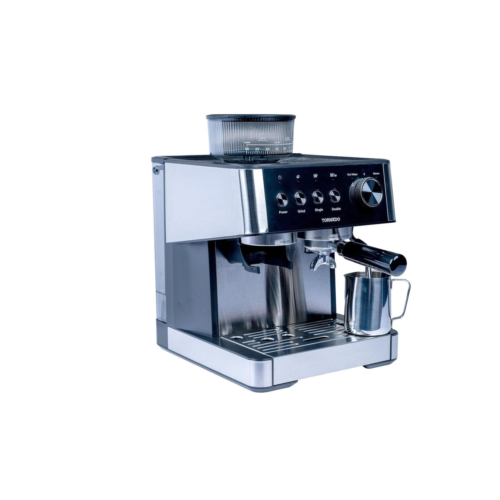 Tornado TCM-5431-GS Siebträger-Kaffeemaschine Schwarz/Silber 20 Bar