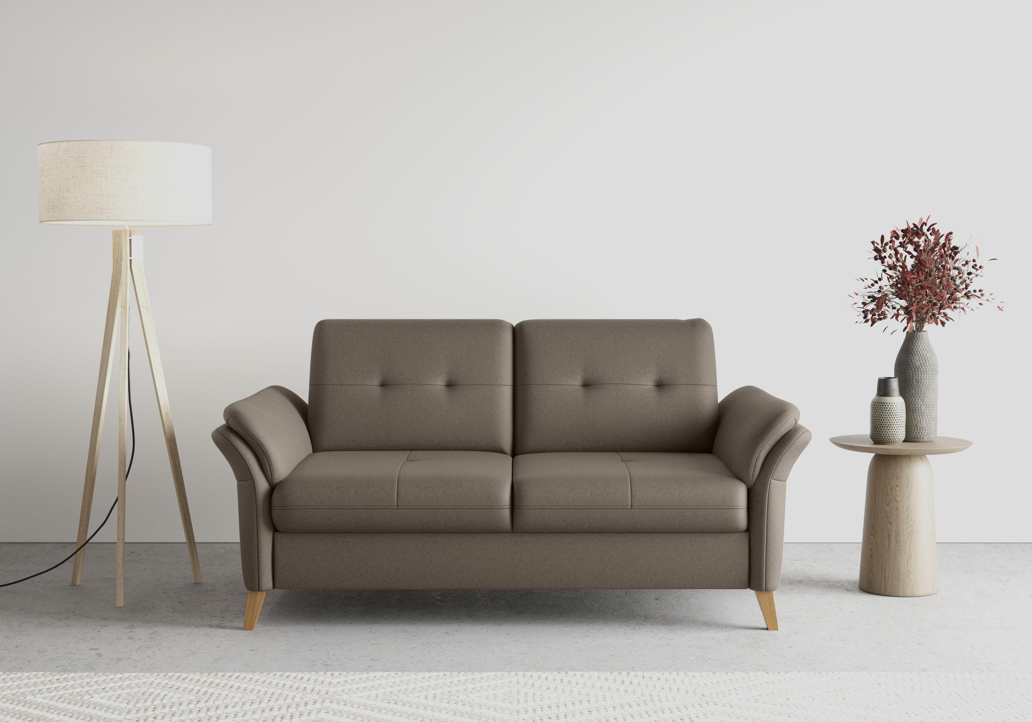SIT & MORE 3-Sitzer Sofa Göteborg Braun Nuss mit Sitztiefenverstellung