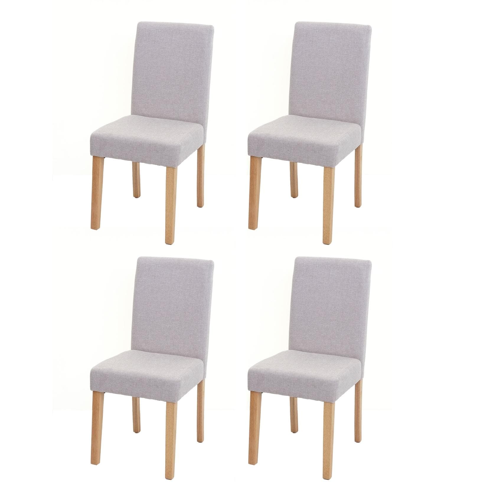 MCW 4er-Set Esszimmerstuhl Littau Textil Creme-Beige Helle Beine
