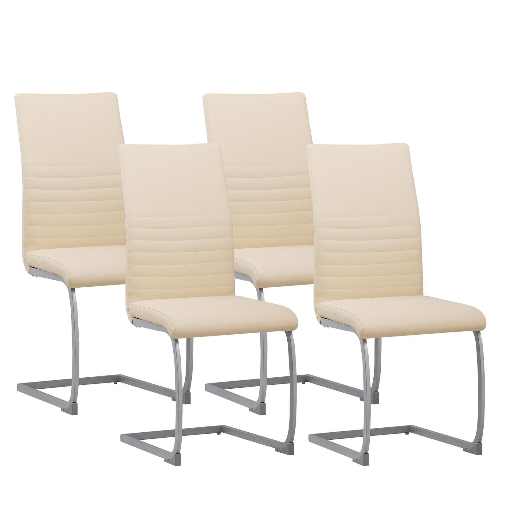 Albatros International Freischwinger MURANO 4er Set Beige Kunstleder Modern
