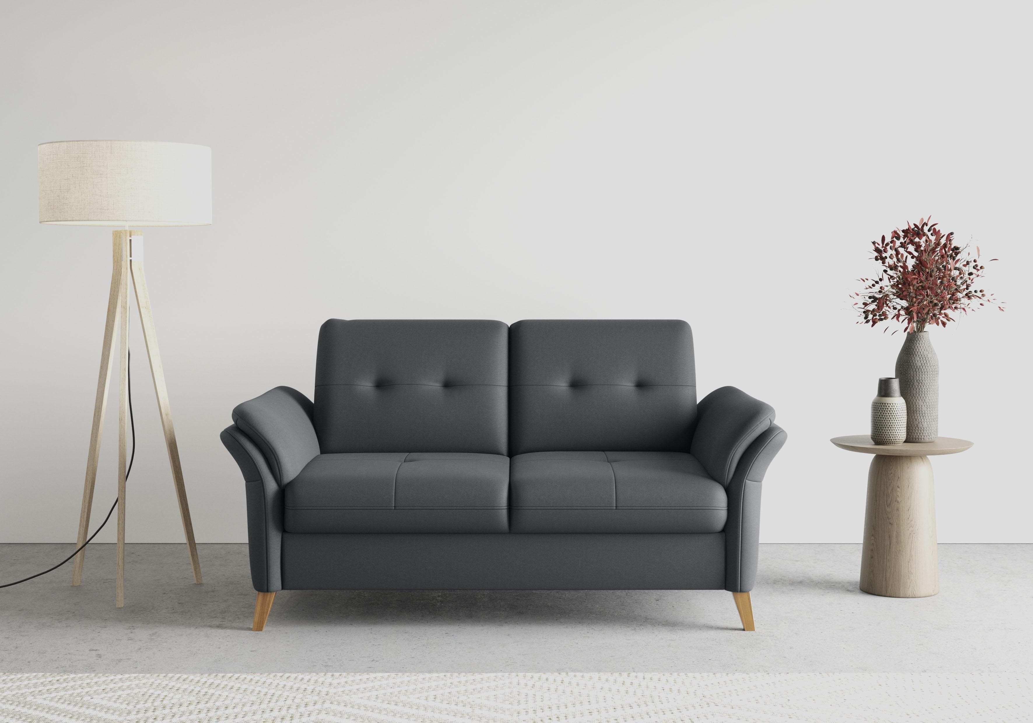 SIT & MORE Sofa Göteborg 2-Sitzer Grau mit Sitztiefenverstellung