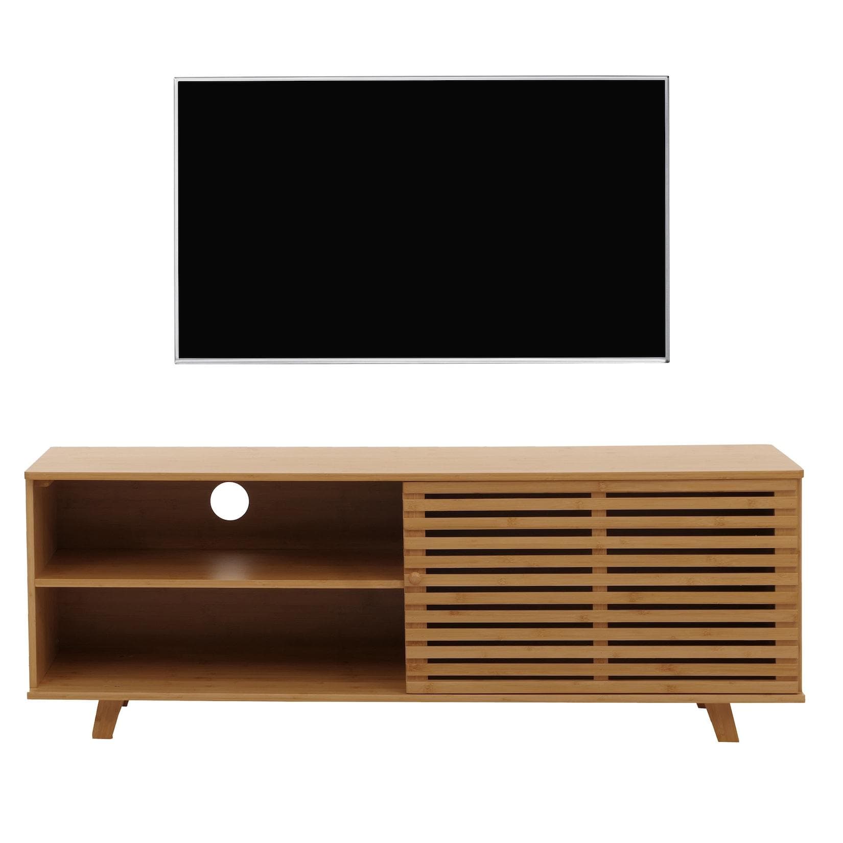MCW Bambus TV-Rack Lowboard mit 3 Staufächern