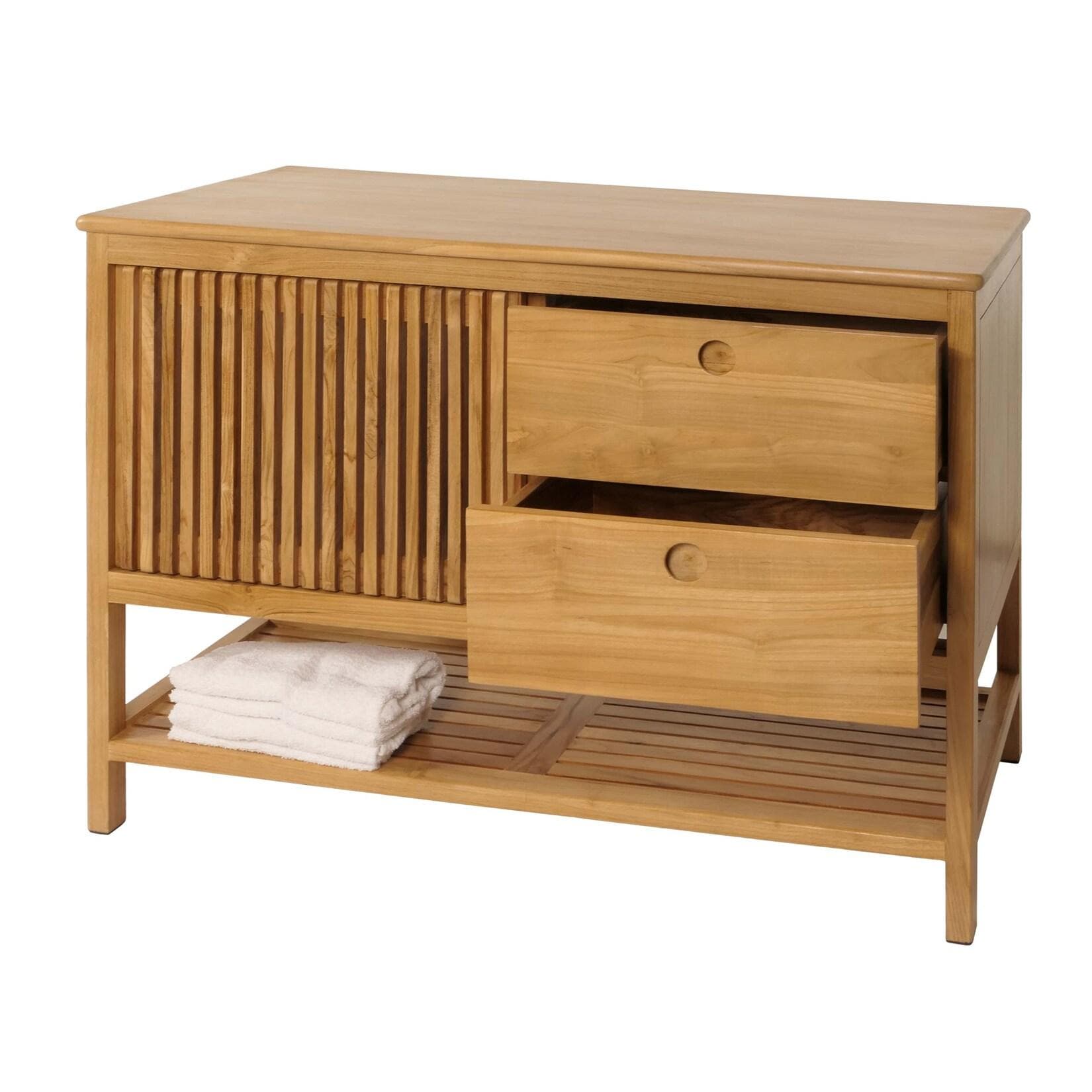 MCW Teak-Kommode MCW-M70 Sideboard mit Schiebetüre