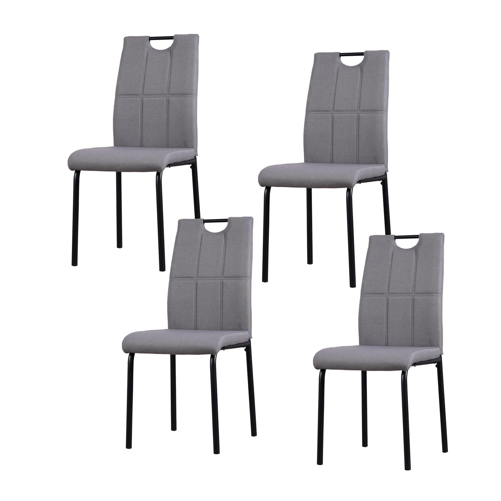 HTI-Living Esszimmerstuhl Denton Hellgrau - Robuster Webstoff & Hoher Sitzkomfort