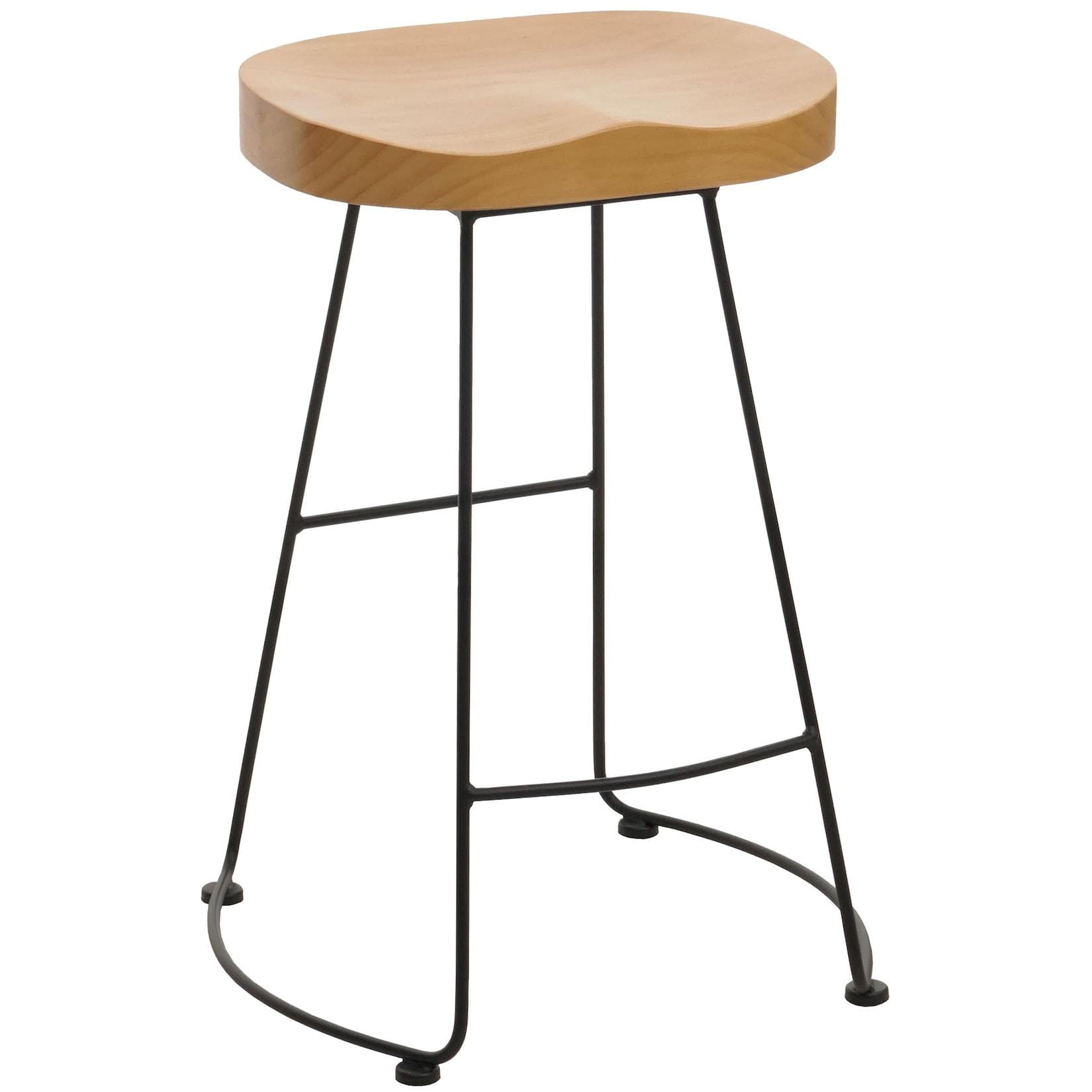 Barhocker MCW-N25 Industrial Metall Massivholz Natur