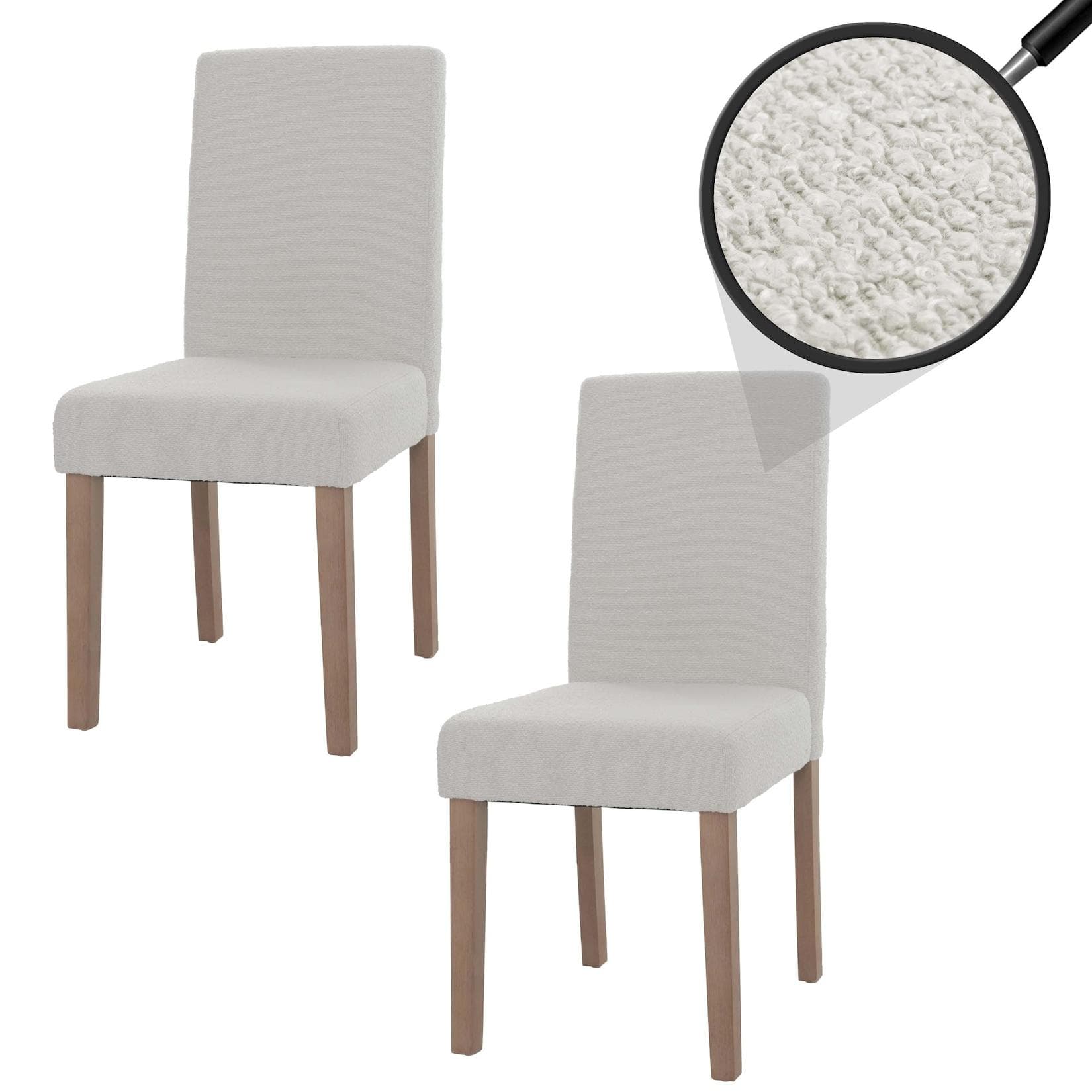 MCW 2er-Set Esszimmerstuhl Littau Hochlehner Creme Holz