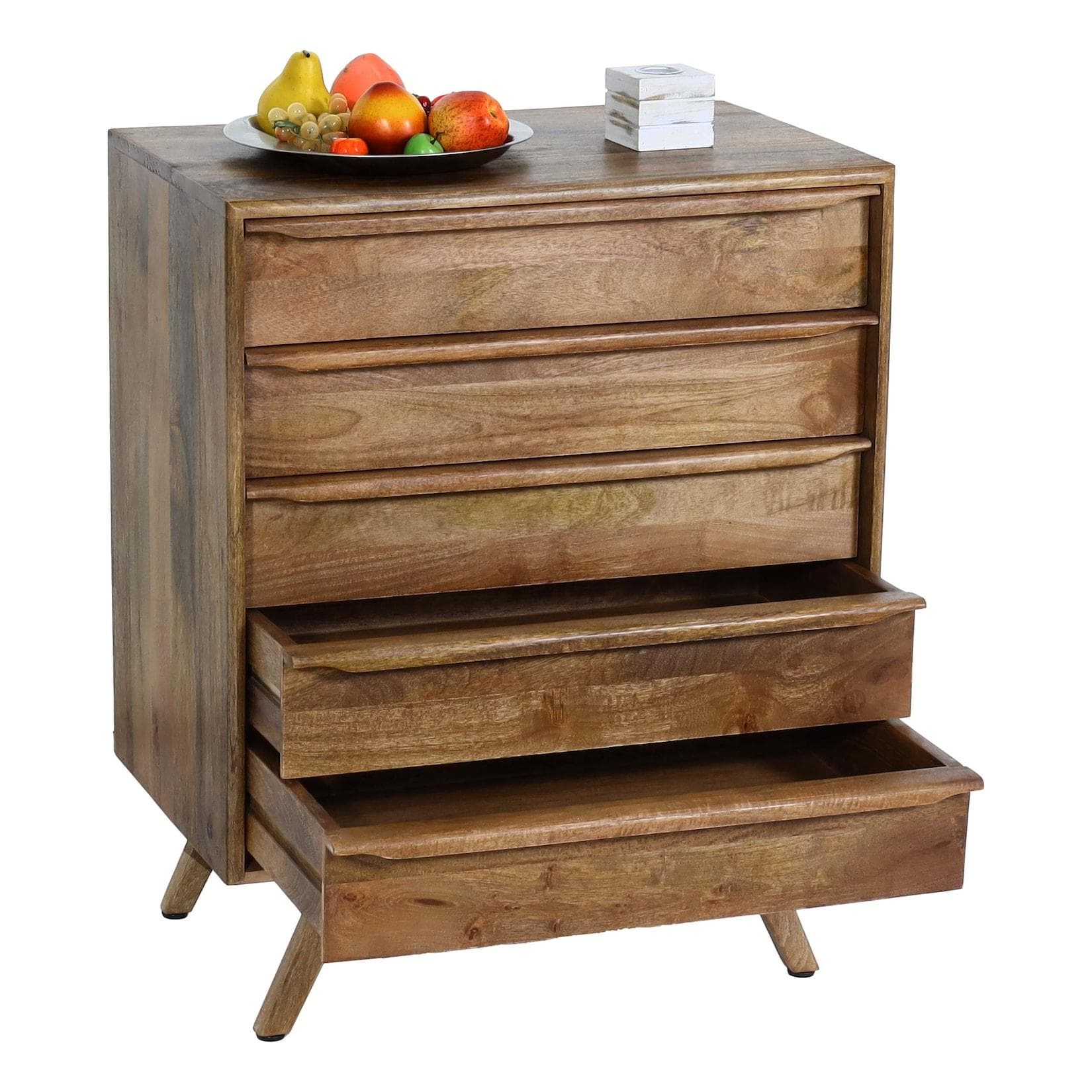 MCW Highboard MCW-L96 Kommode Sideboard Schrank Schubladen Massiv-Holz Mango