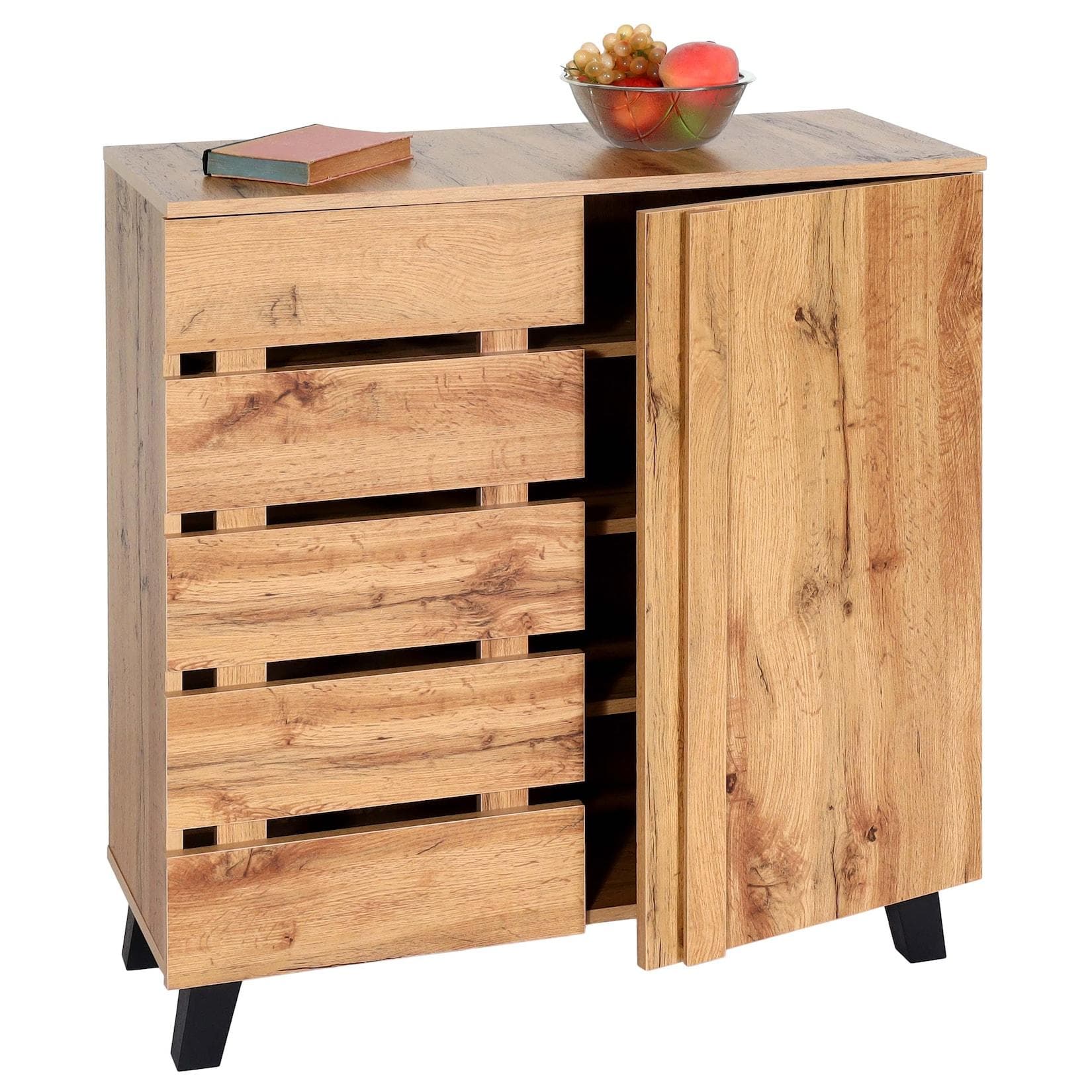 MCW Kommode MCW-M46 2 Türen Naturfarben Sideboard