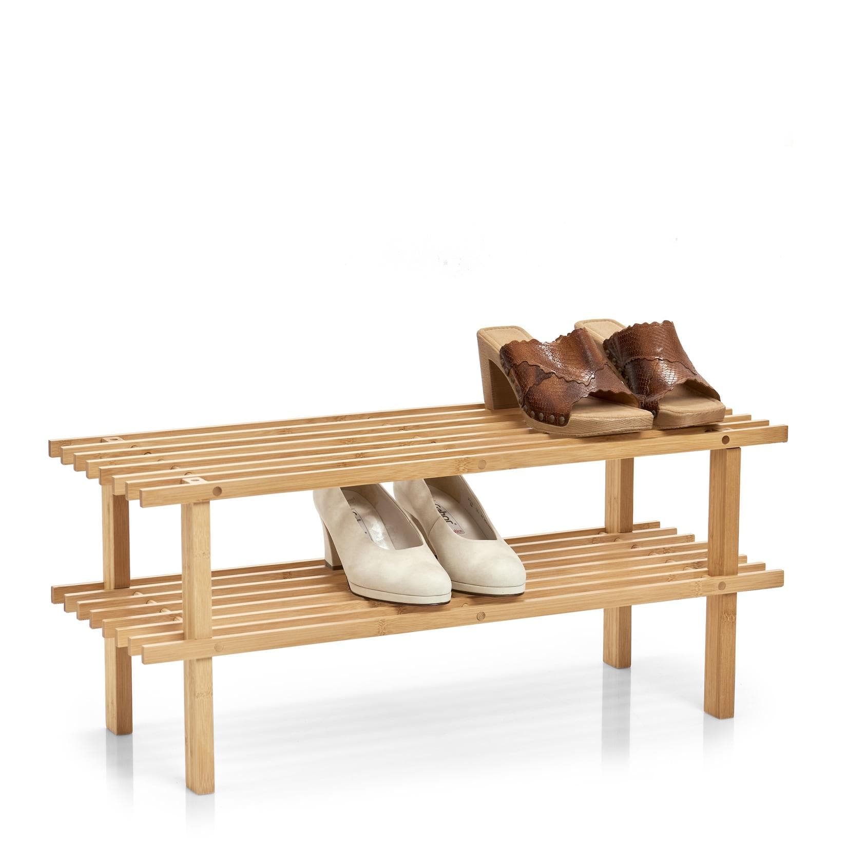 HTI-Living Schuhregal 2 Ablagen Bambus Braun