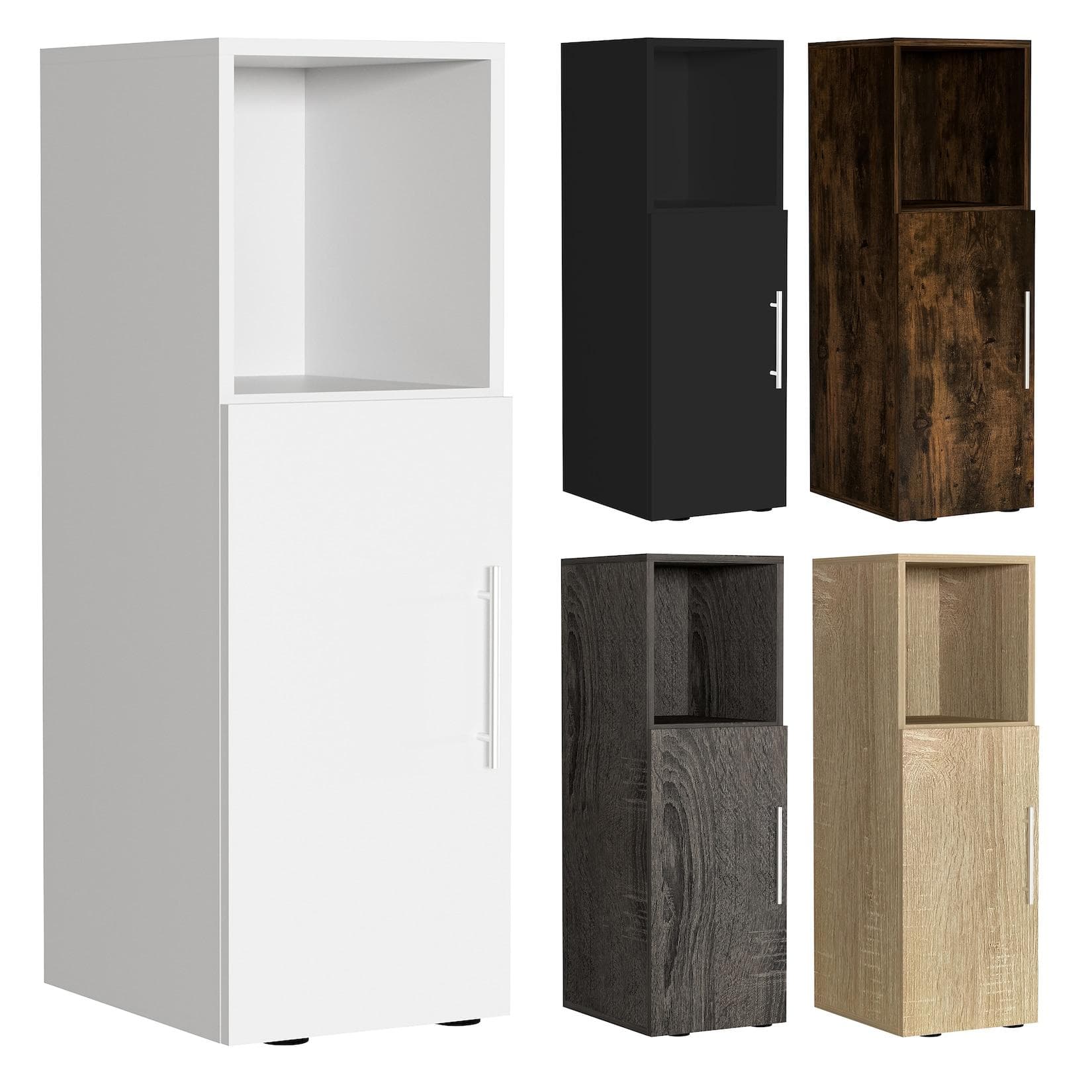 VCM Narila Nachttisch: Holzoptik Beistellmöbel mit Drehtür