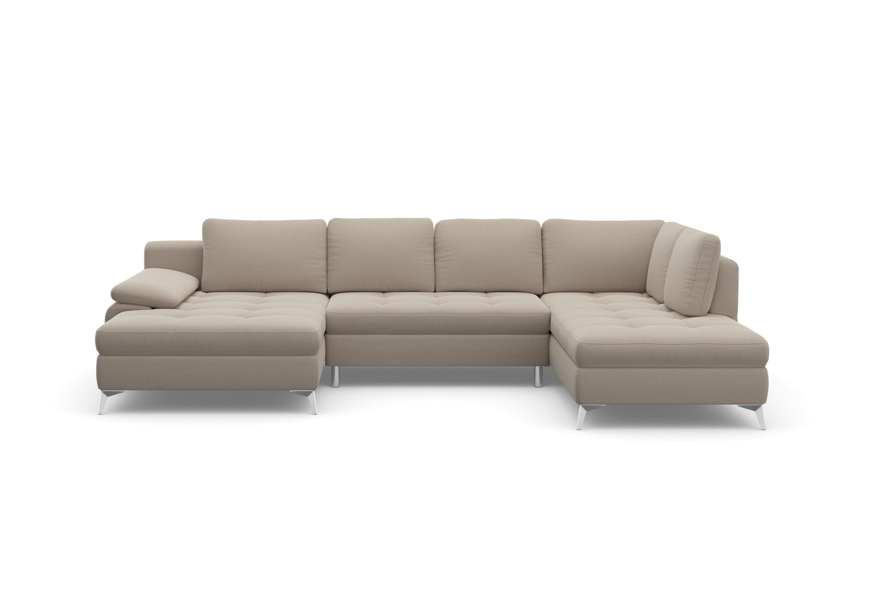 SIT & MORE Latigo U-Form Wohnlandschaft Beige mit Recamiere