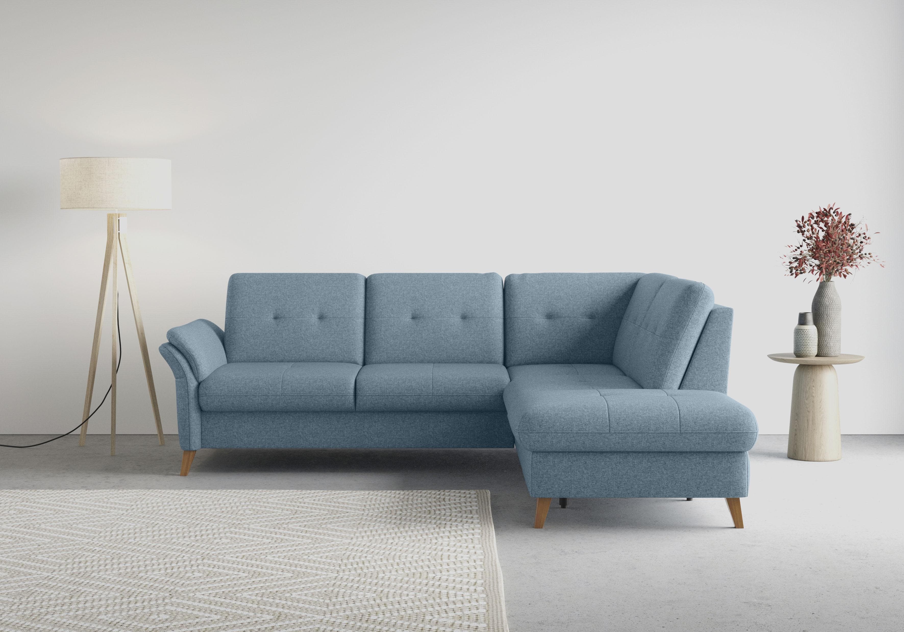 SIT & MORE Ecksofa Göteborg Blau mit Sitztiefenverstellung