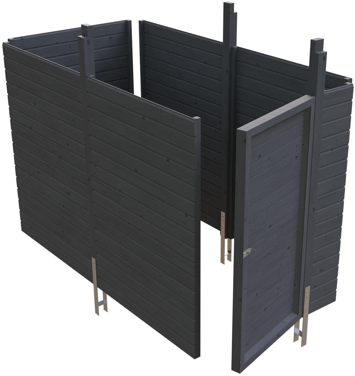 Carport-Geräteraum SKANHOLZ Abstellraum C3 Grau Holzwerkstoff