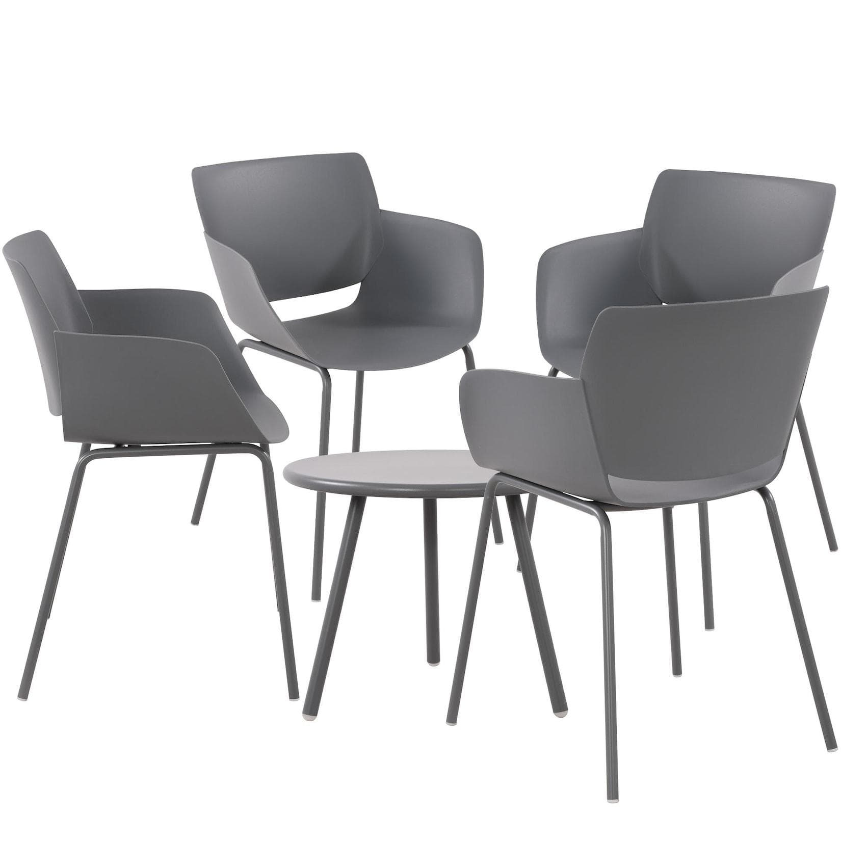 CLP Sitzgruppe Berena für den Garten I Set aus Tisch Berea und Stühlen Alpena I Outdoor-Set wetterfest und UV-beständig I Gartenmöbel