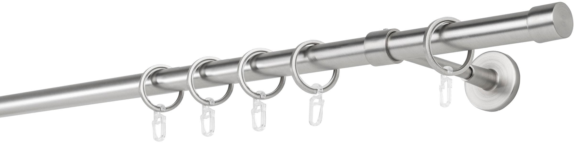 mydeco Gardinenstange Cap 20mm Wandträger 14cm Silber Aluminium