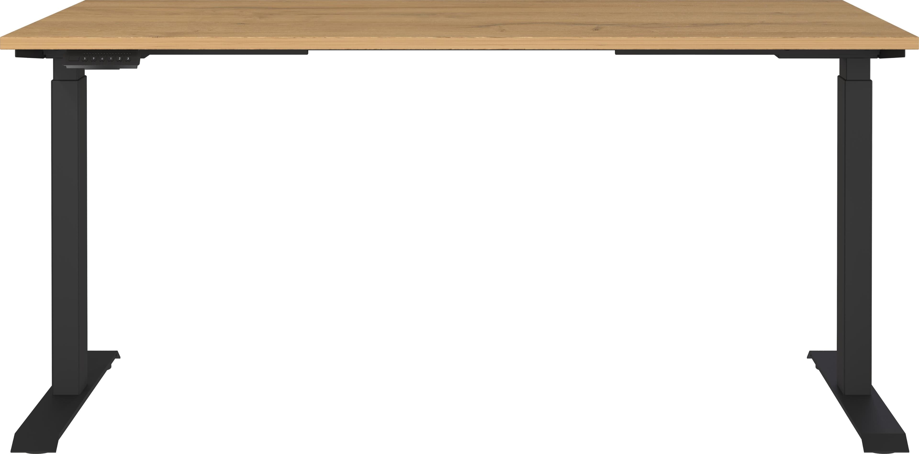 GERMANIA GW-Agenda elektrisch höhenverstellbar (72-120 cm) Schreibtisch Braun/Schwarz