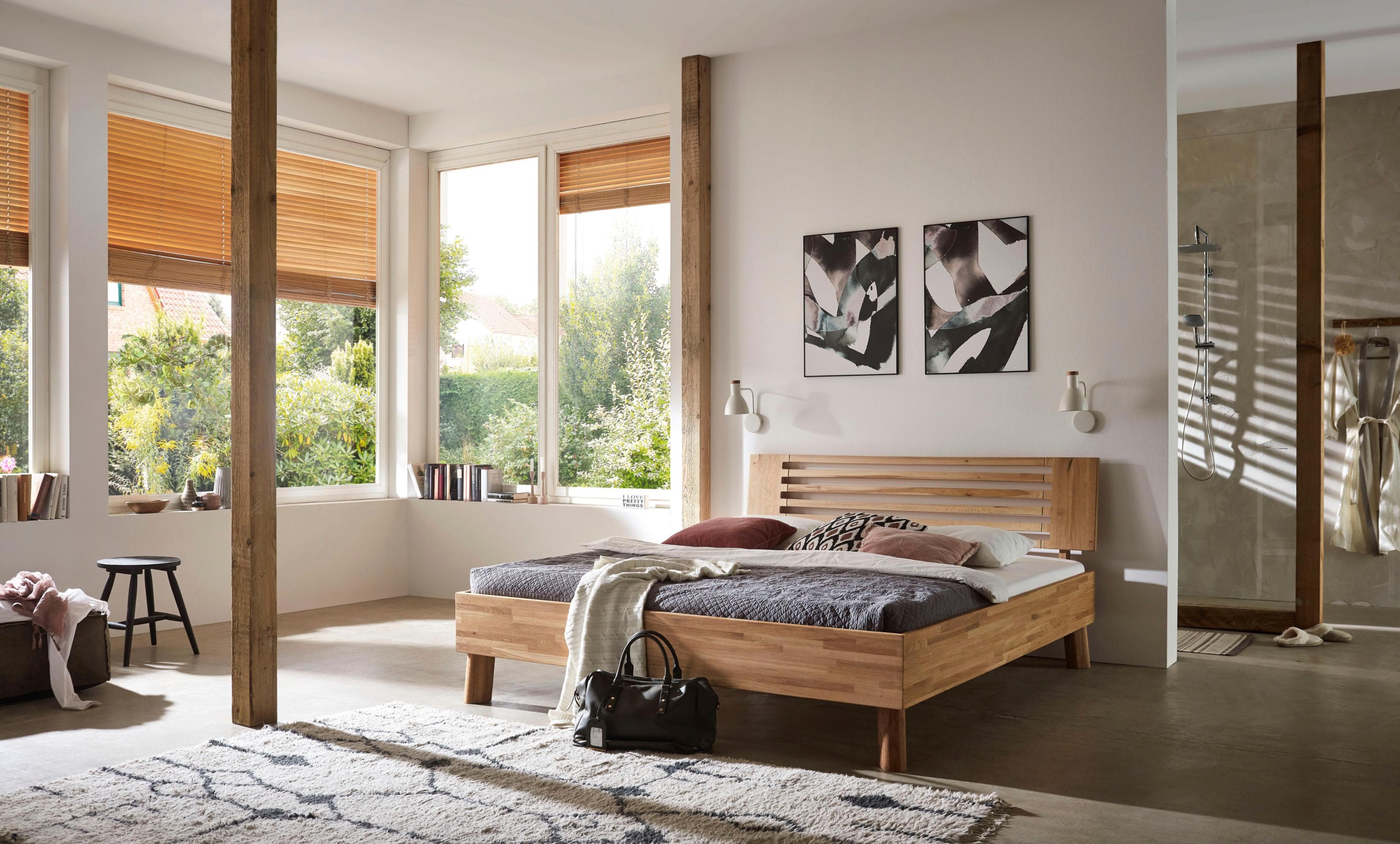HOME AFFAIRE Chavot III Massivholzbett Wildeiche