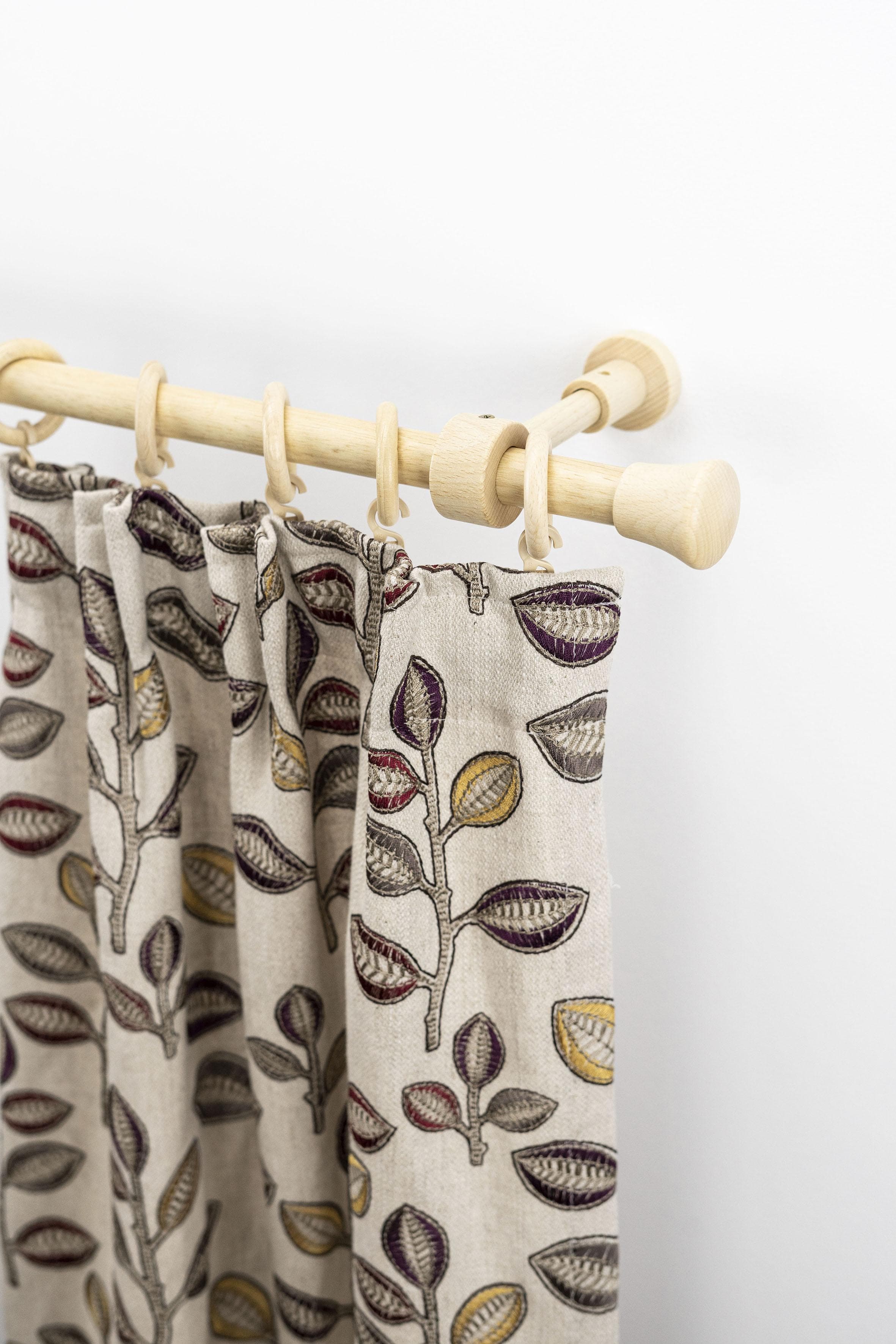 GARESA Gardinenstange Sandri Vollrund Beige Natur 180cm Holz