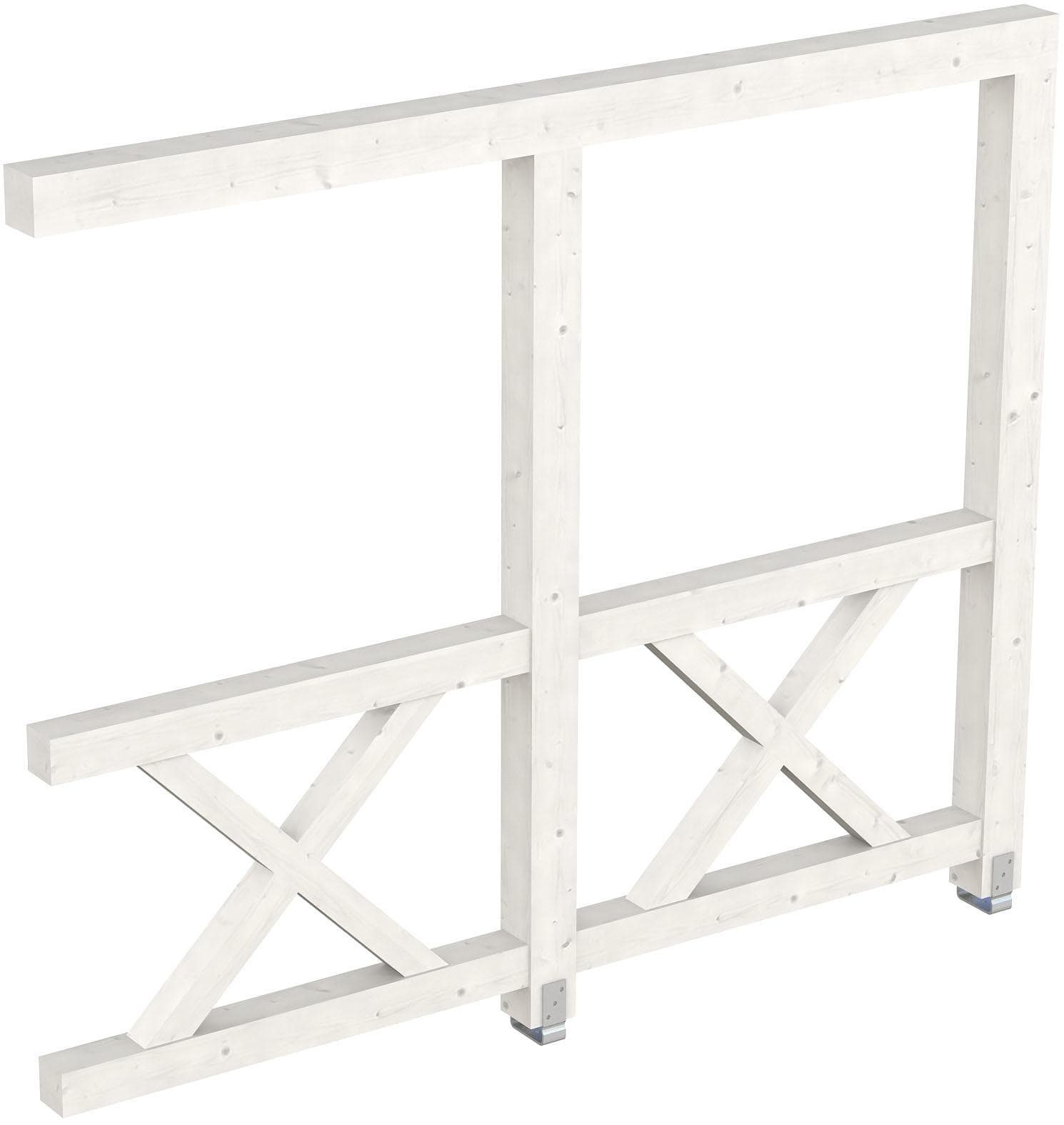 Carport-Seitenwand SKANHOLZ Andreaskreuz Weiß Holzwerkstoff