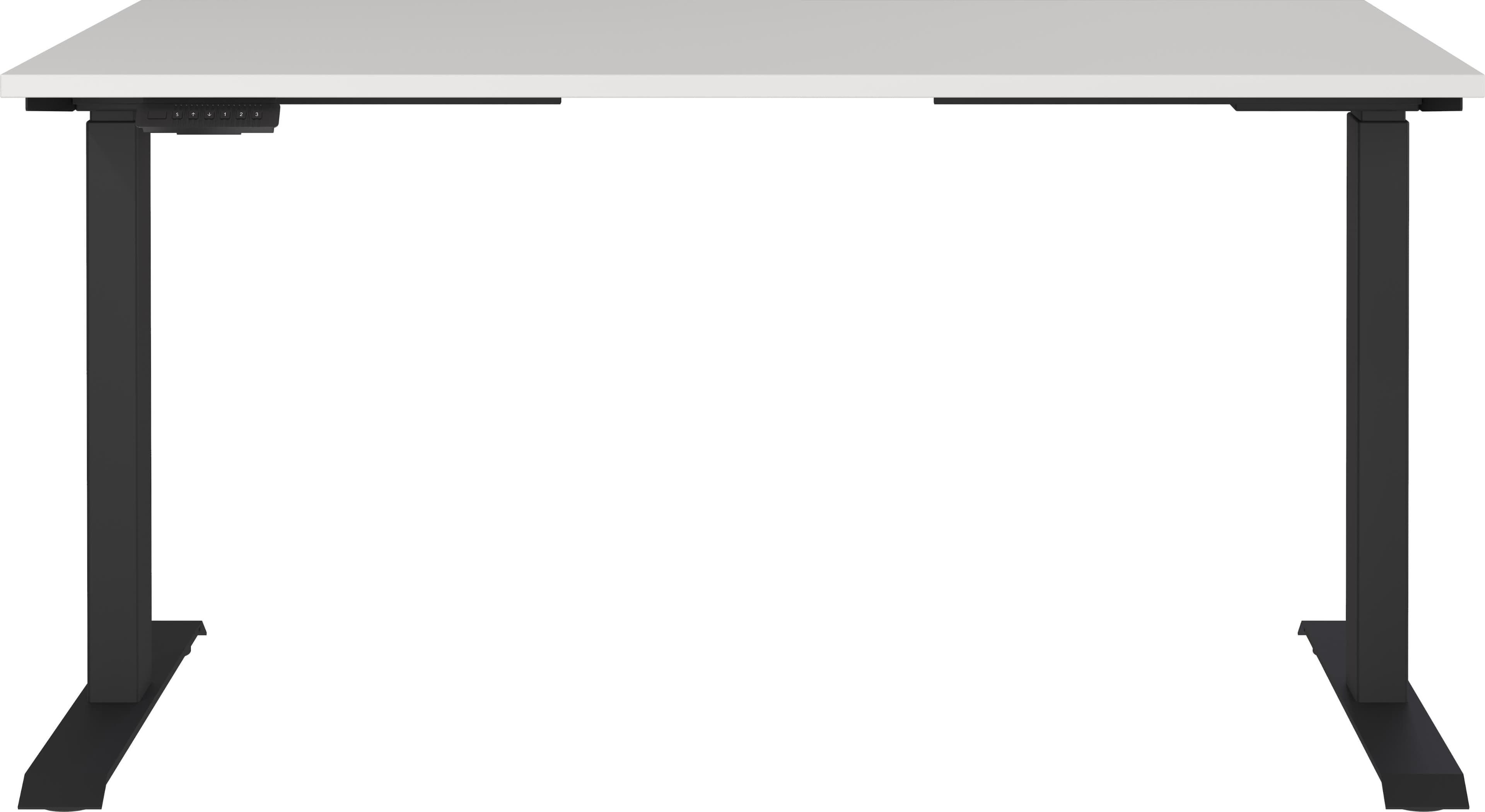 GERMANIA GW-Agenda elektrisch höhenverstellbar 72-120 cm Schreibtisch Lichtgrau/Schwarz