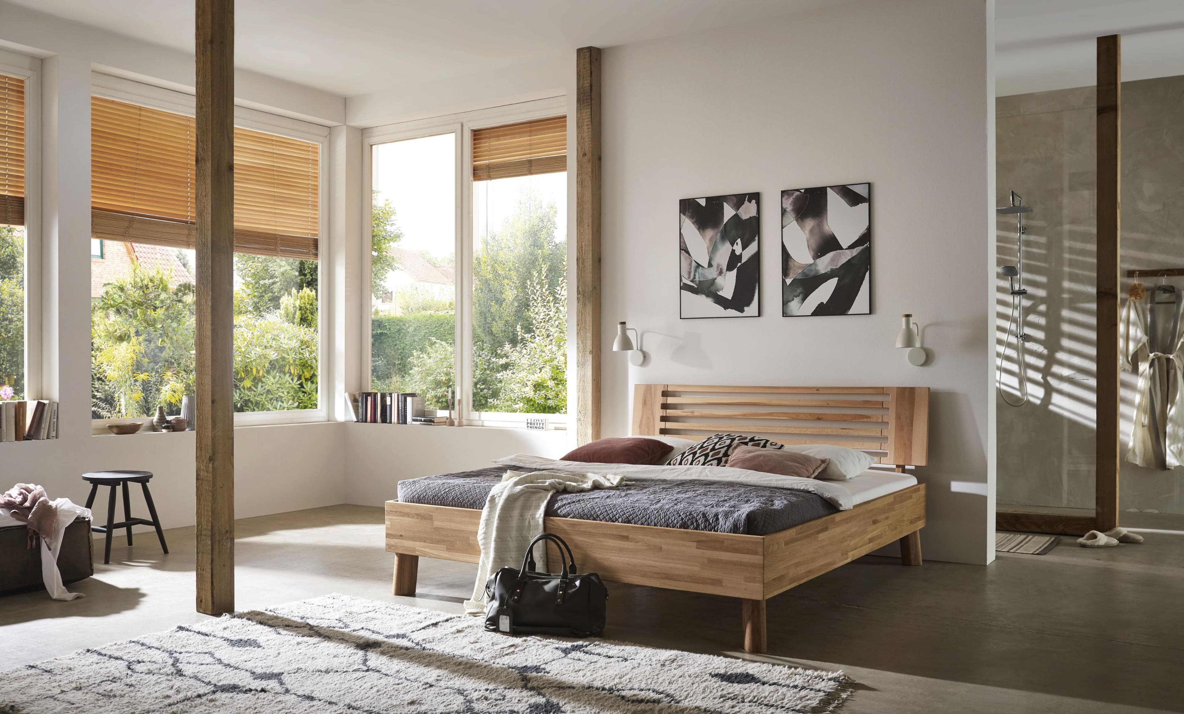 HOME AFFAIRE Chavot III Massivholzbett Kernbuche