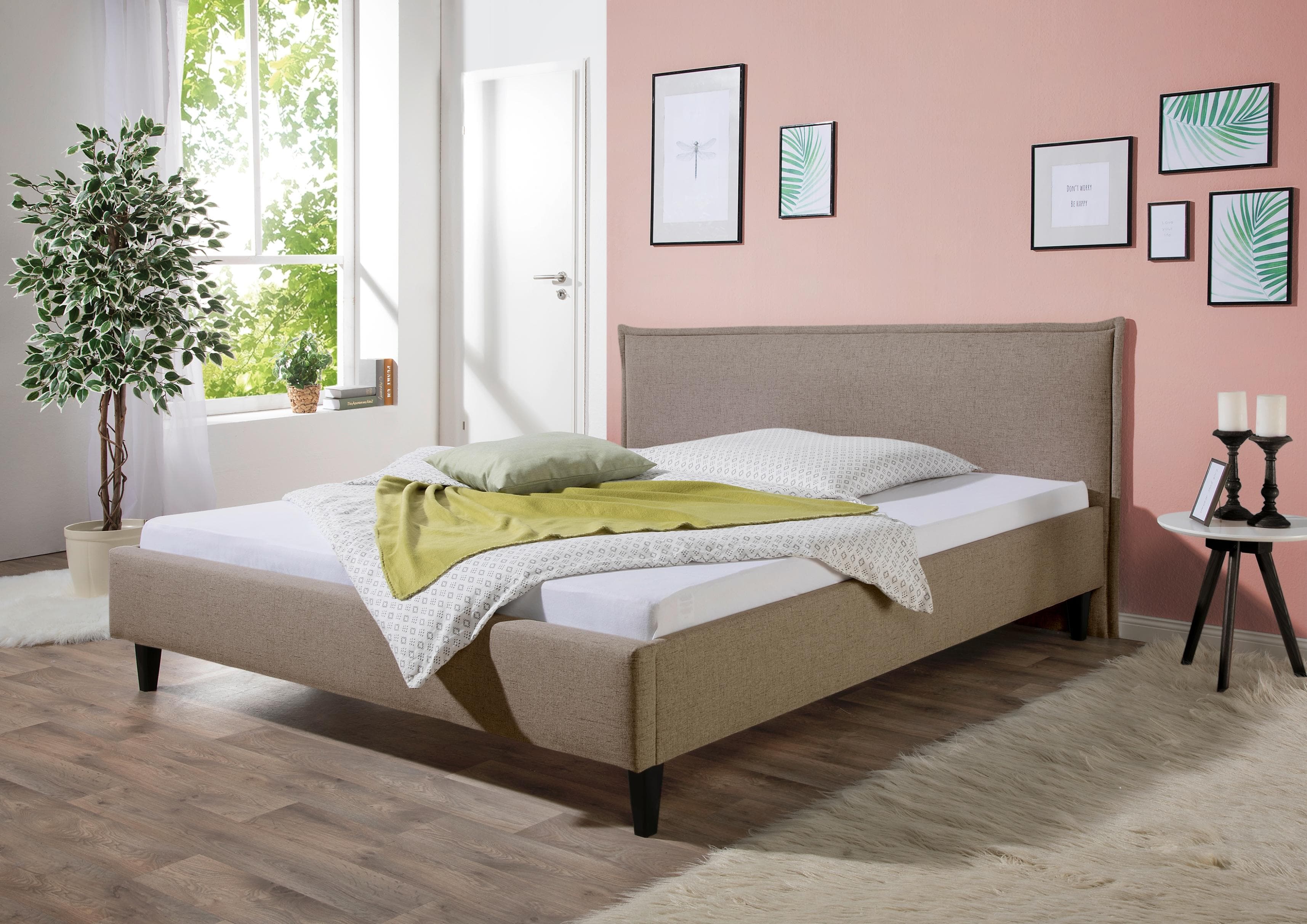 Maintal Polsterbett Gustine - Klassisches Design mit Holzfüßen