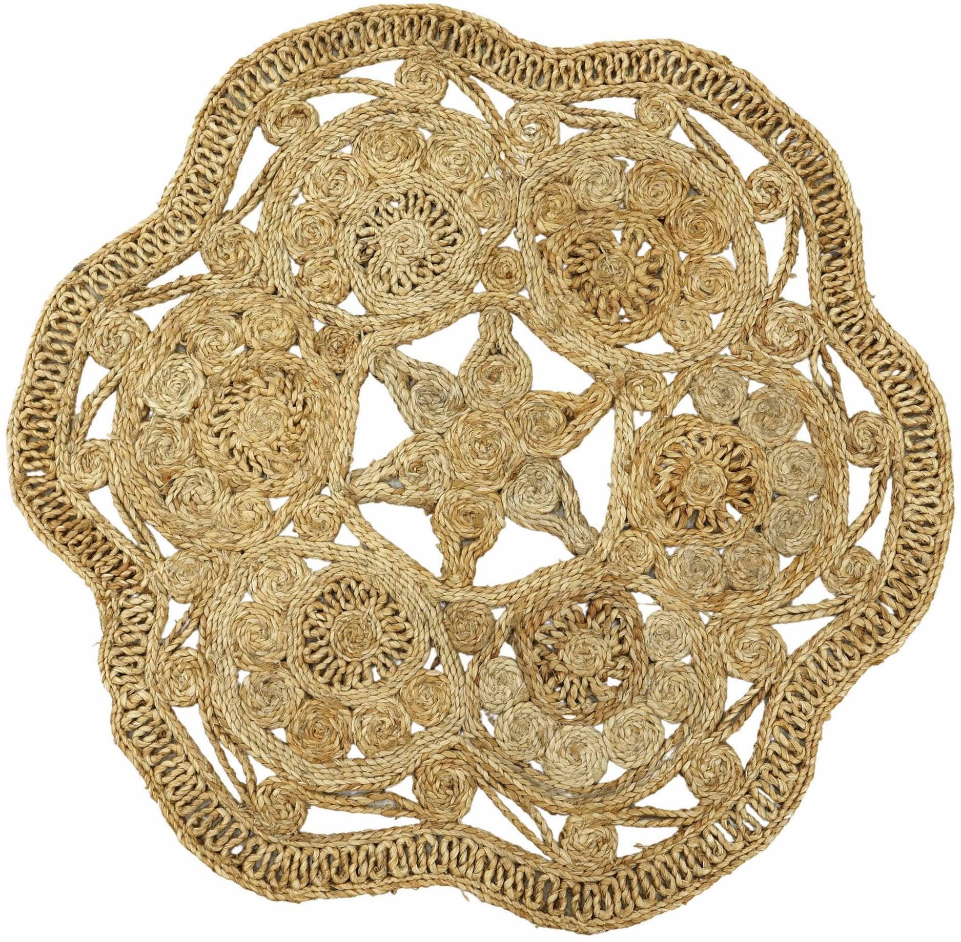 Carpetfine Sisalteppich Paul: Handgewebter Juteteppich im Boho Style