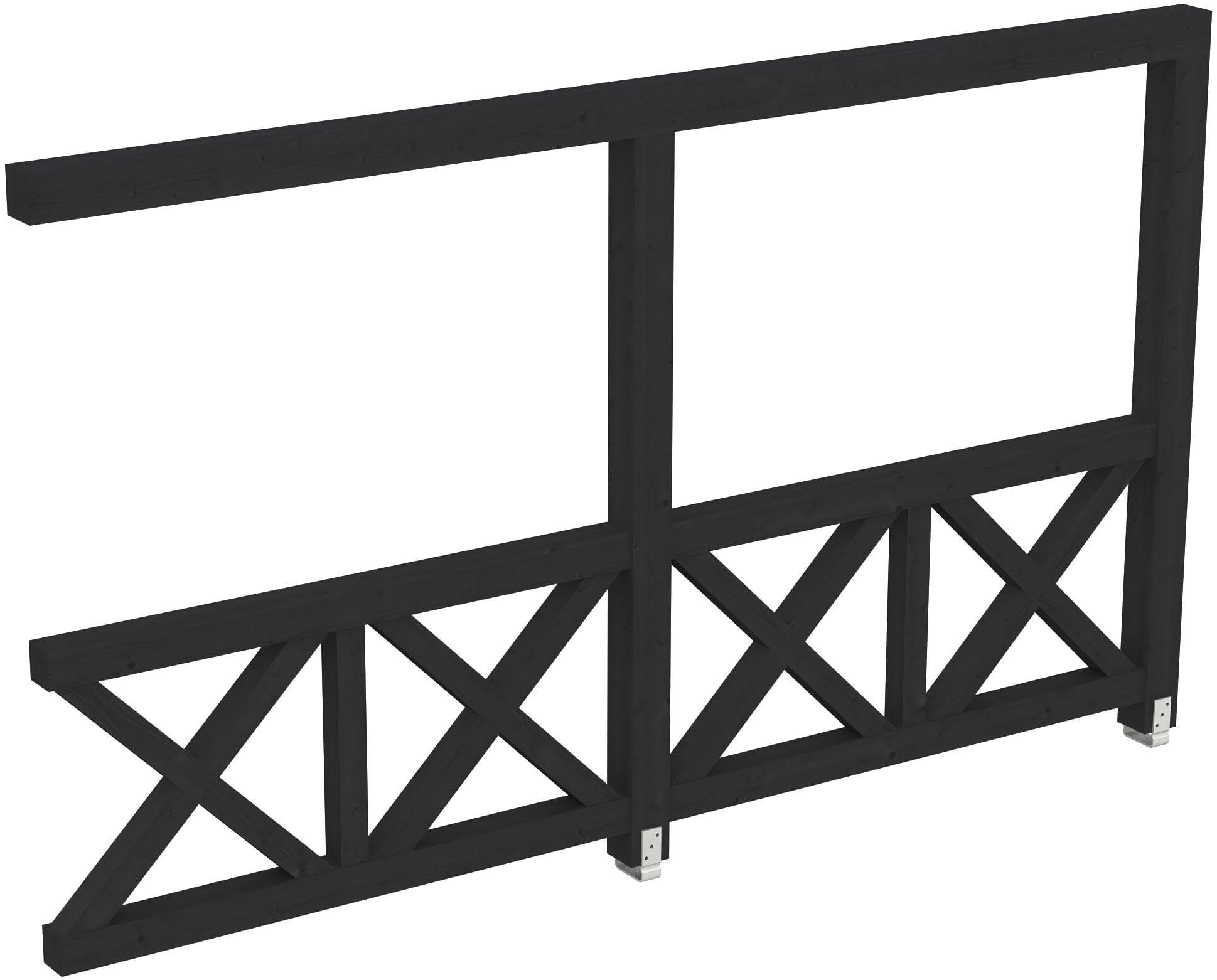 Carport-Seitenwand SKANHOLZ Andreaskreuz Anthrazit Holzwerkstoff
