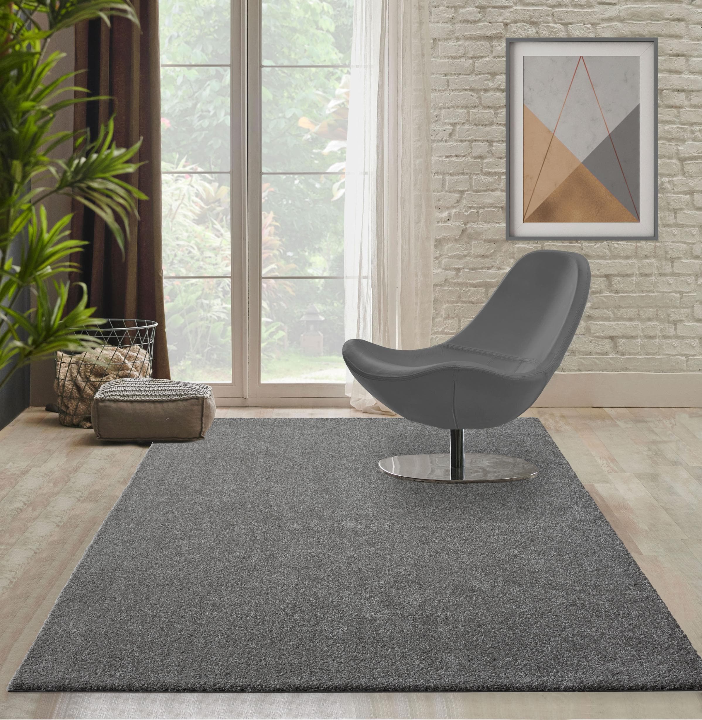 MERINOS Hochflor-Teppich Forest 340 Grau Polypropylen